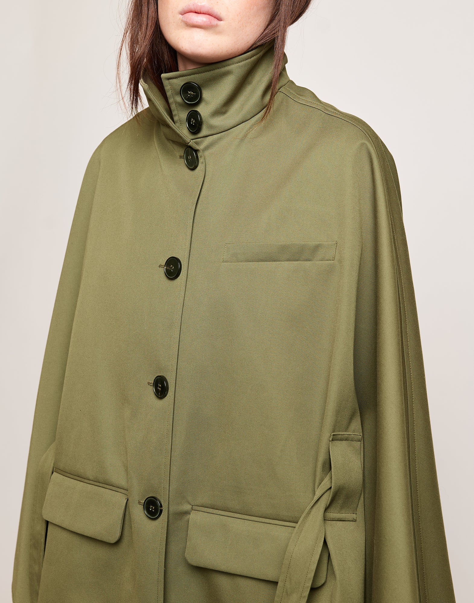 Cappa a Ruota in Tecno Coat Water Repellent Militare