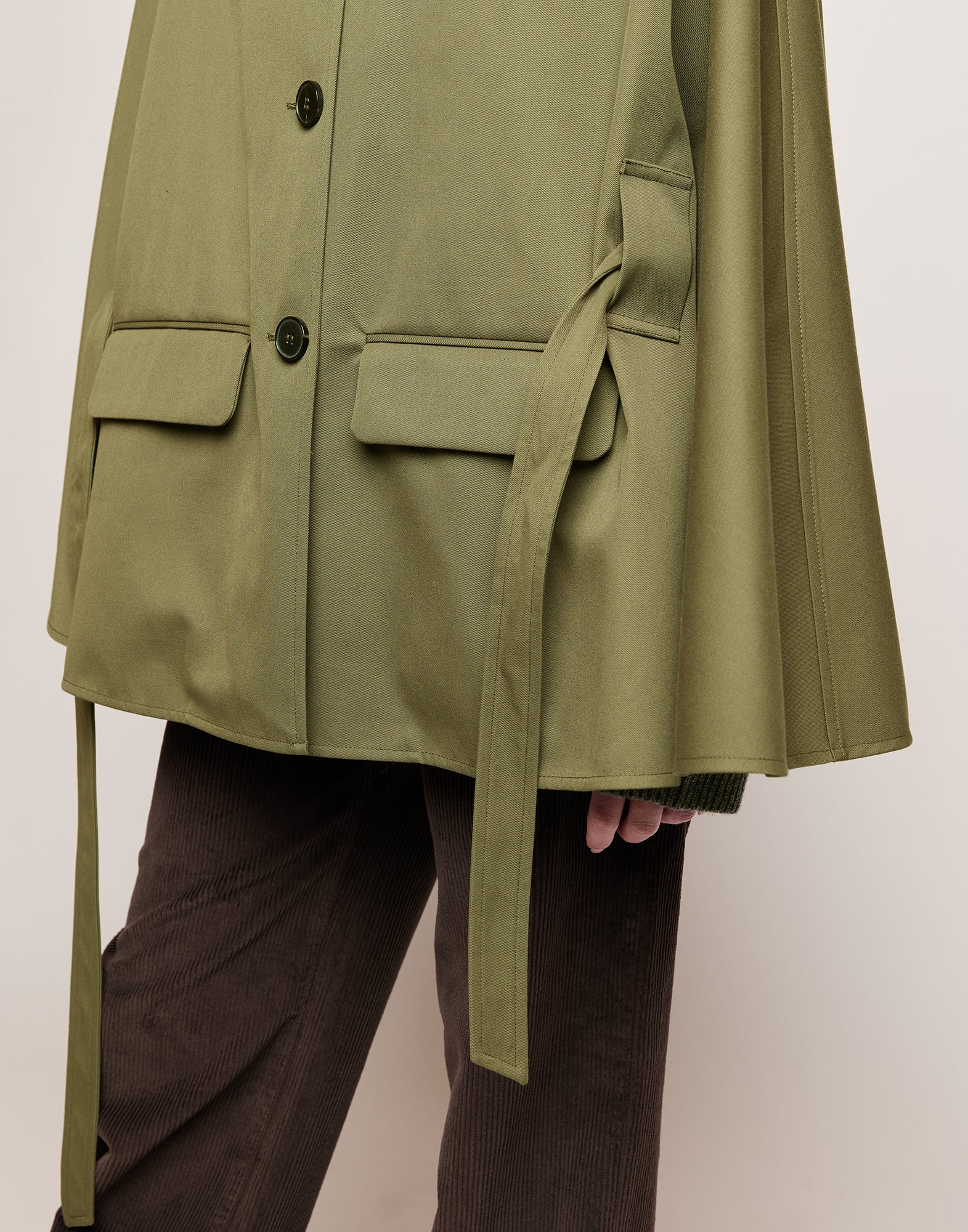 Cappa a Ruota in Tecno Coat Water Repellent Militare