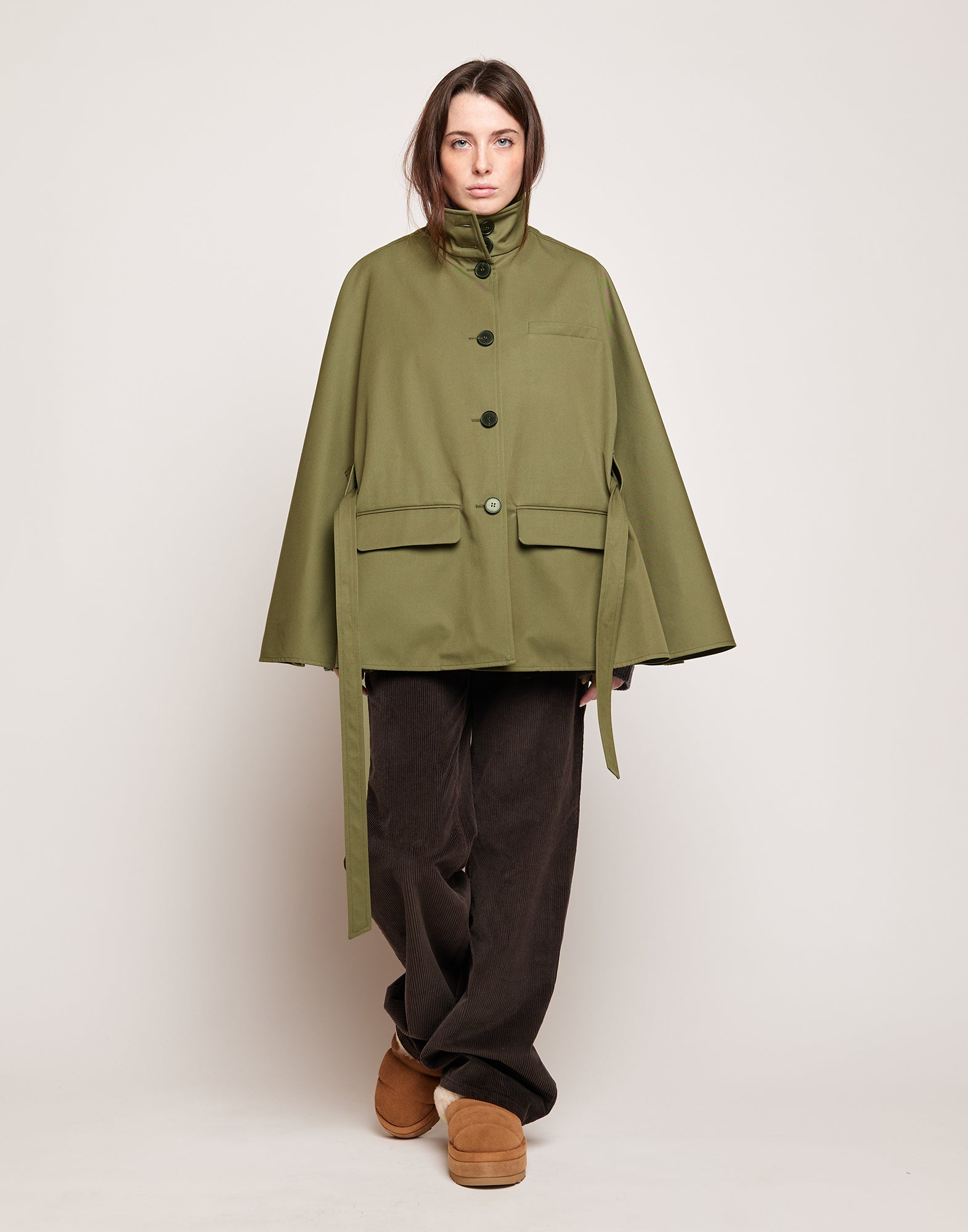Cappa a Ruota in Tecno Coat Water Repellent Militare