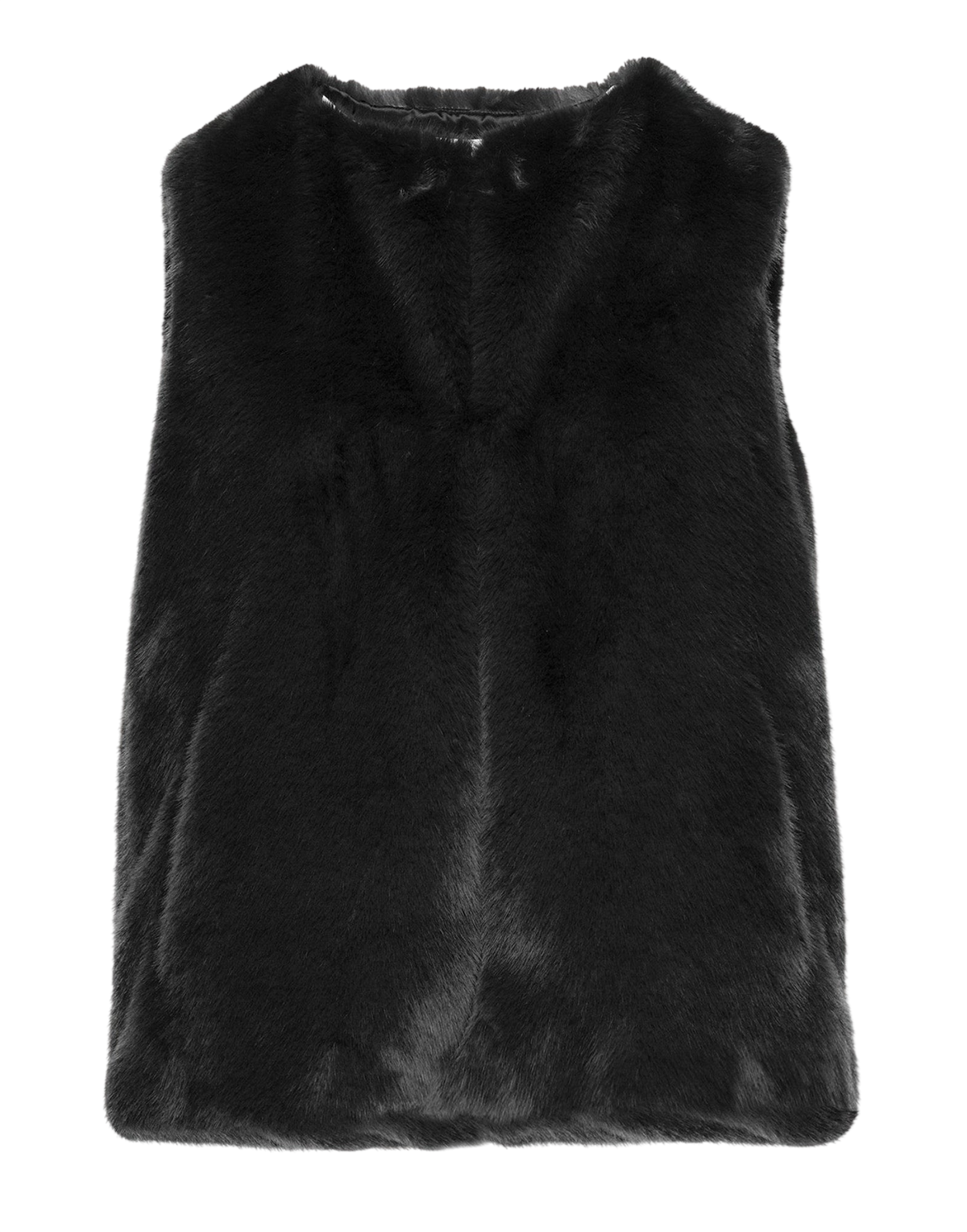 Gilet en fausse fourrure noir