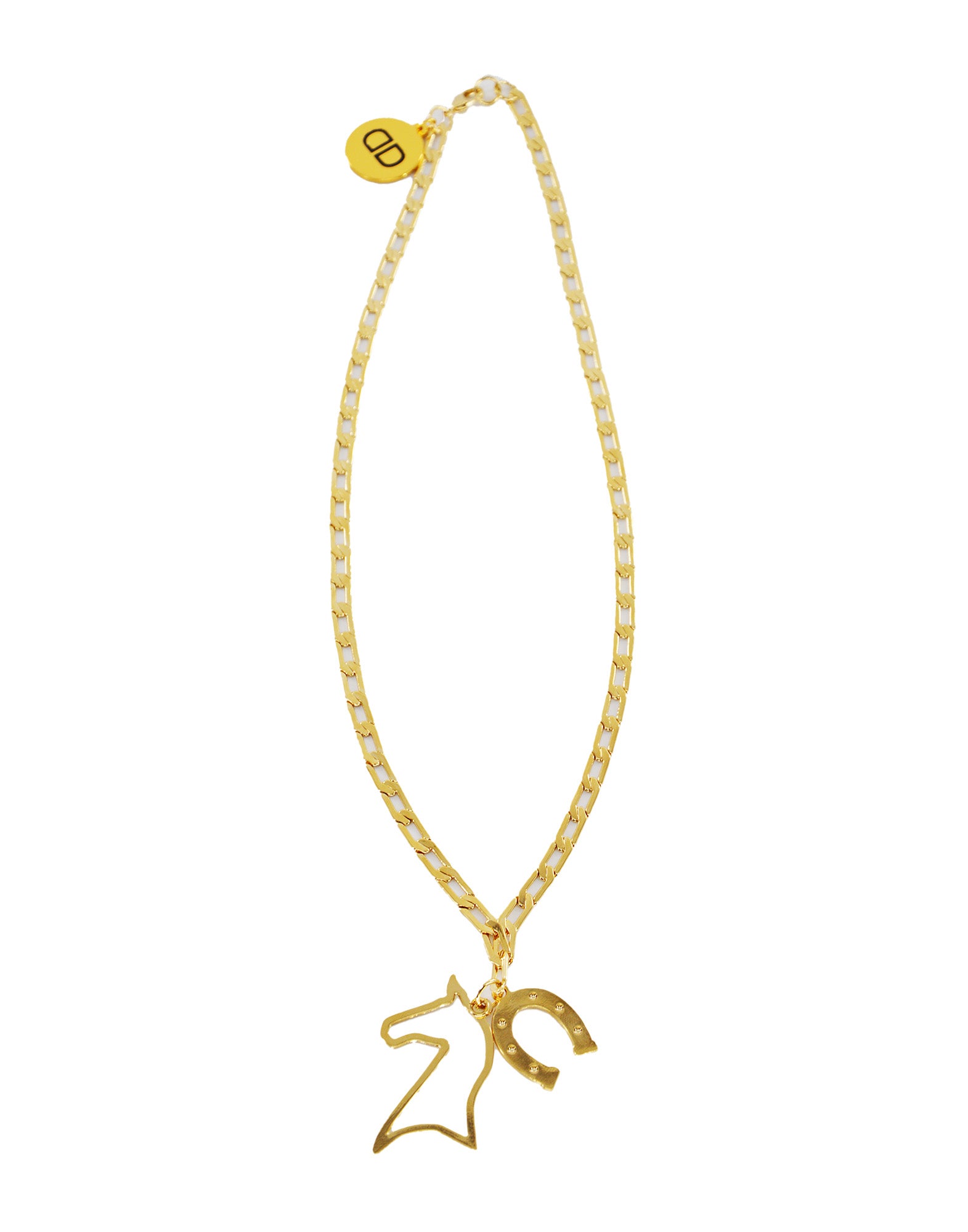 Collana con Ciondoli Cavallo e Ferro di Cavallo Oro