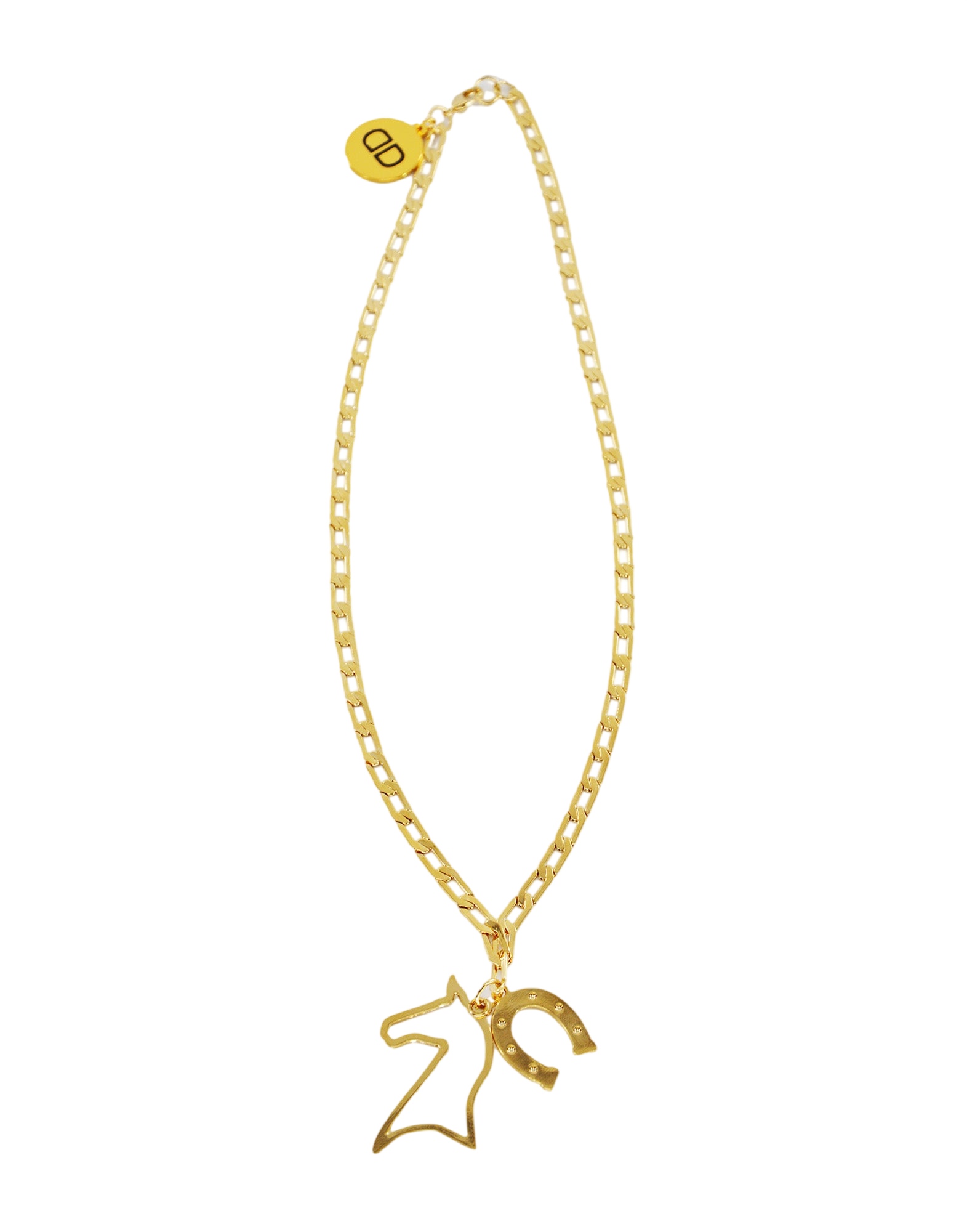 Collana con Ciondoli Cavallo e Ferro di Cavallo Oro
