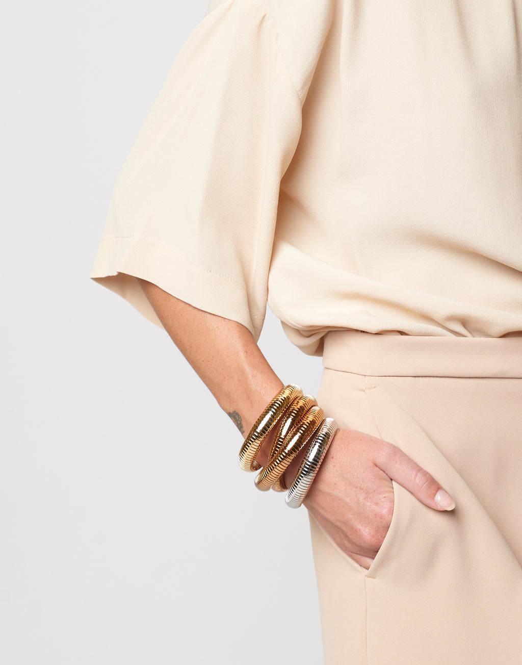 Bracciale Incrociato Doppio Bronzo