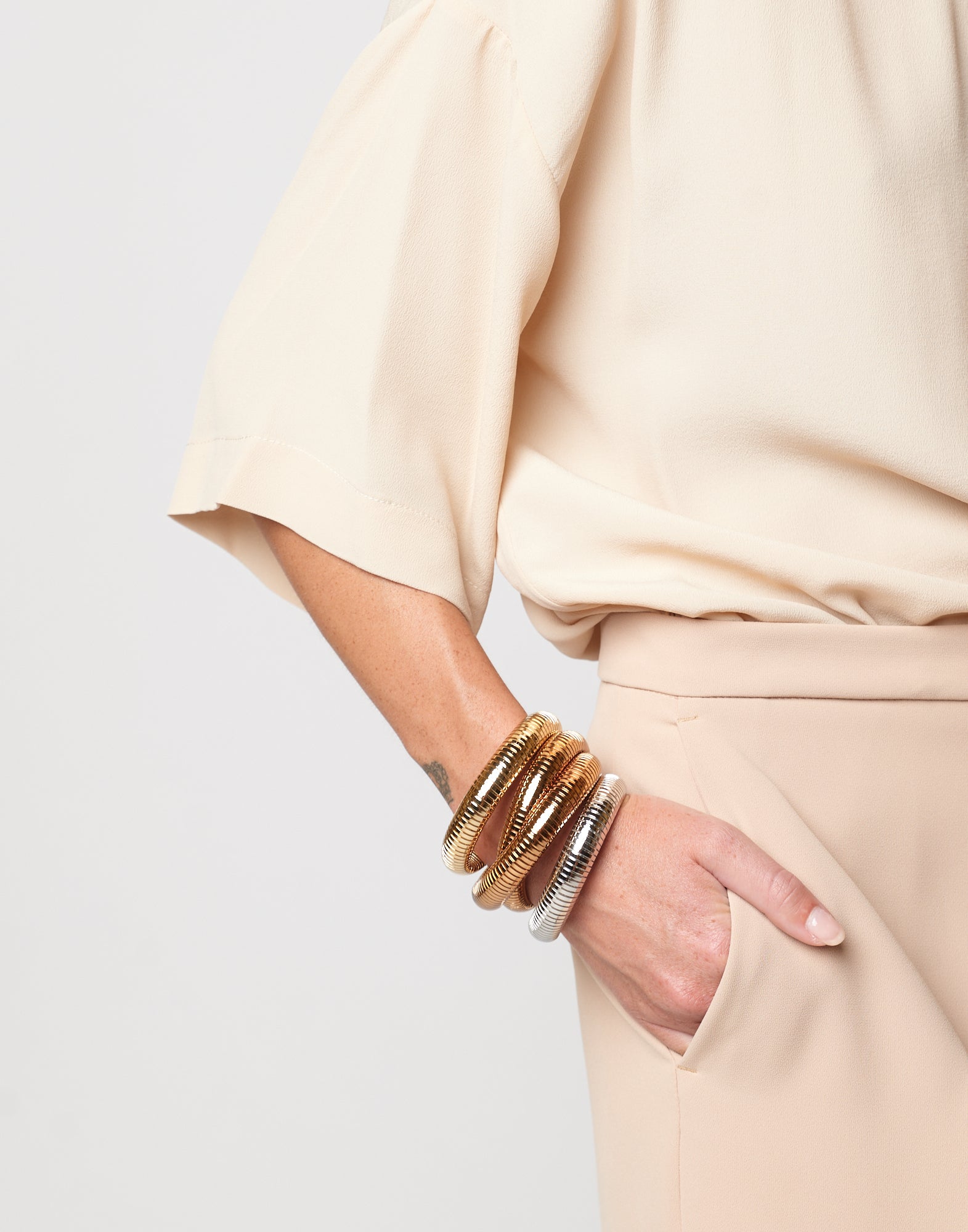 Bracciale Incrociato Doppio Bronzo