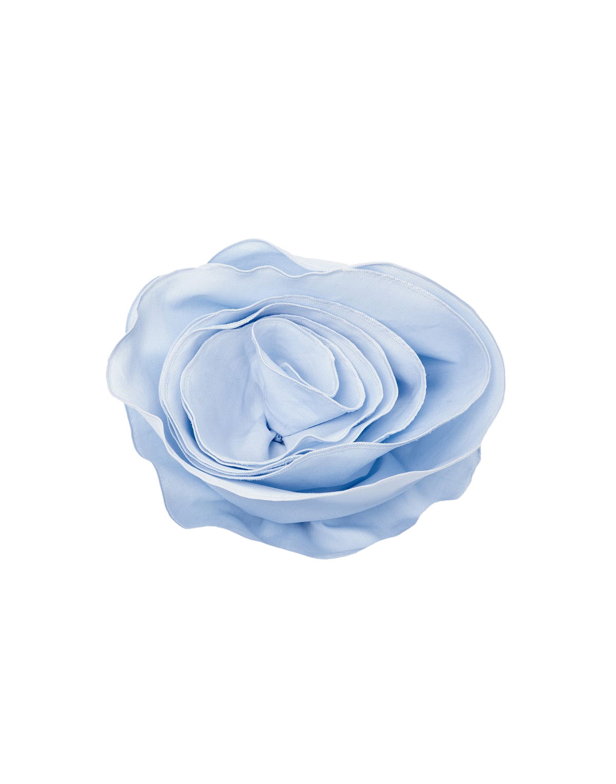 Broche fleur en coton bleu ciel