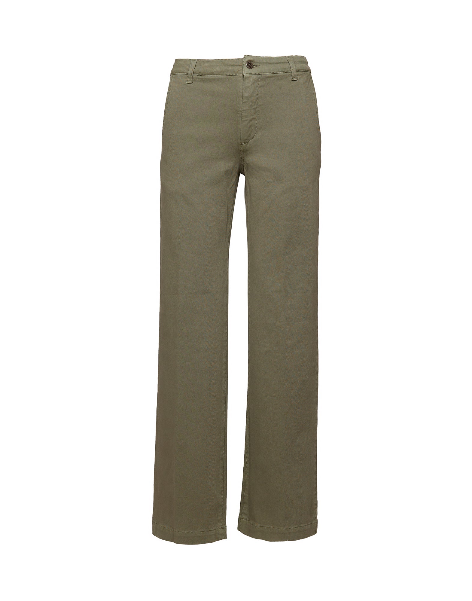 Pantaloni a Palazzo in Drill di Cotone Stretch Militare
