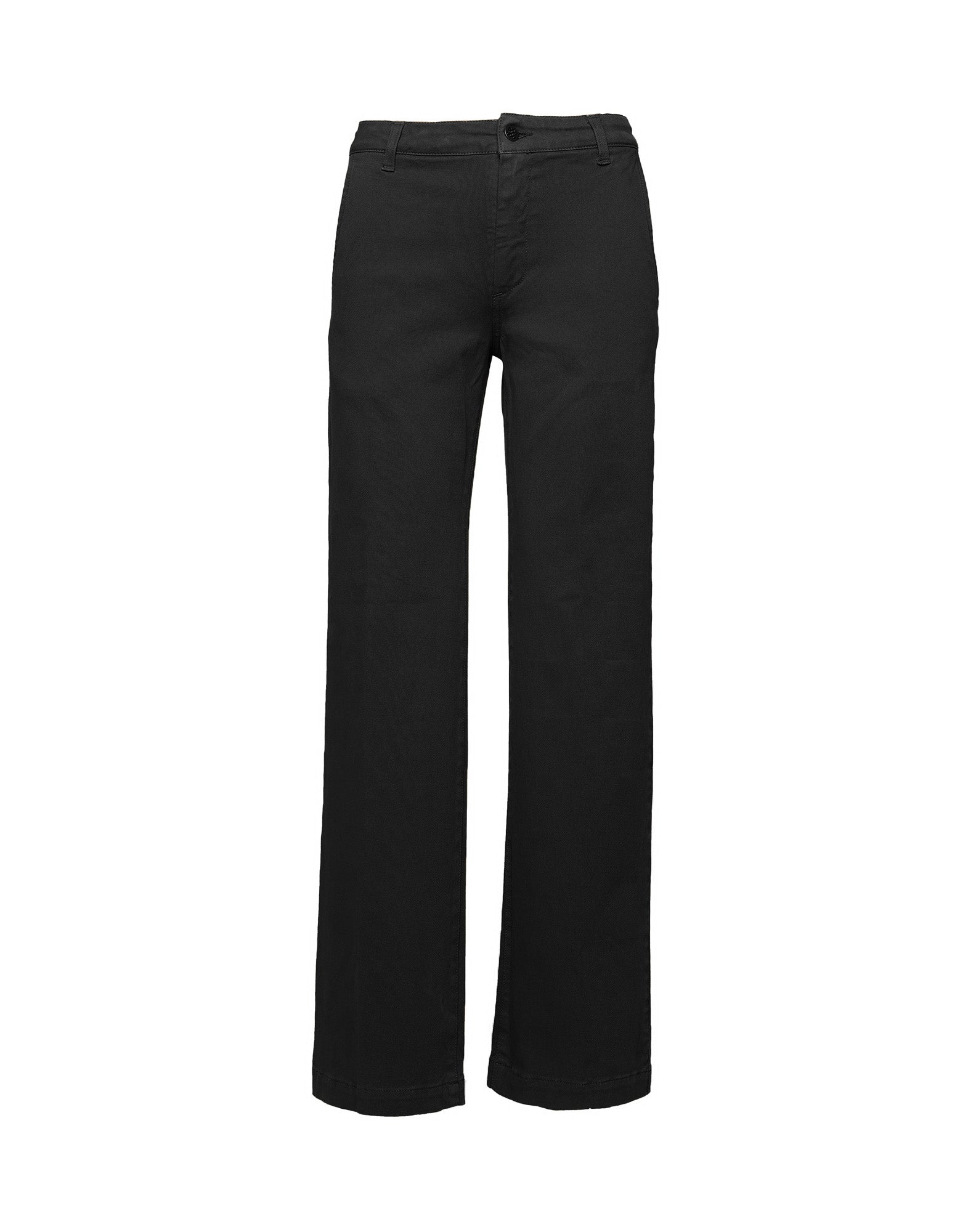 Pantaloni a Palazzo in Drill di Cotone Stretch Nero