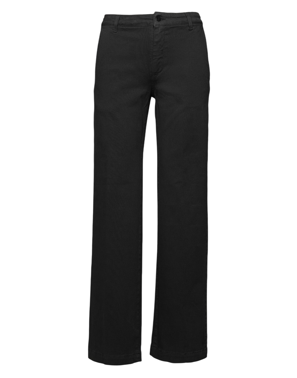 Pantalon Palazzo en sergé de coton stretch noir
