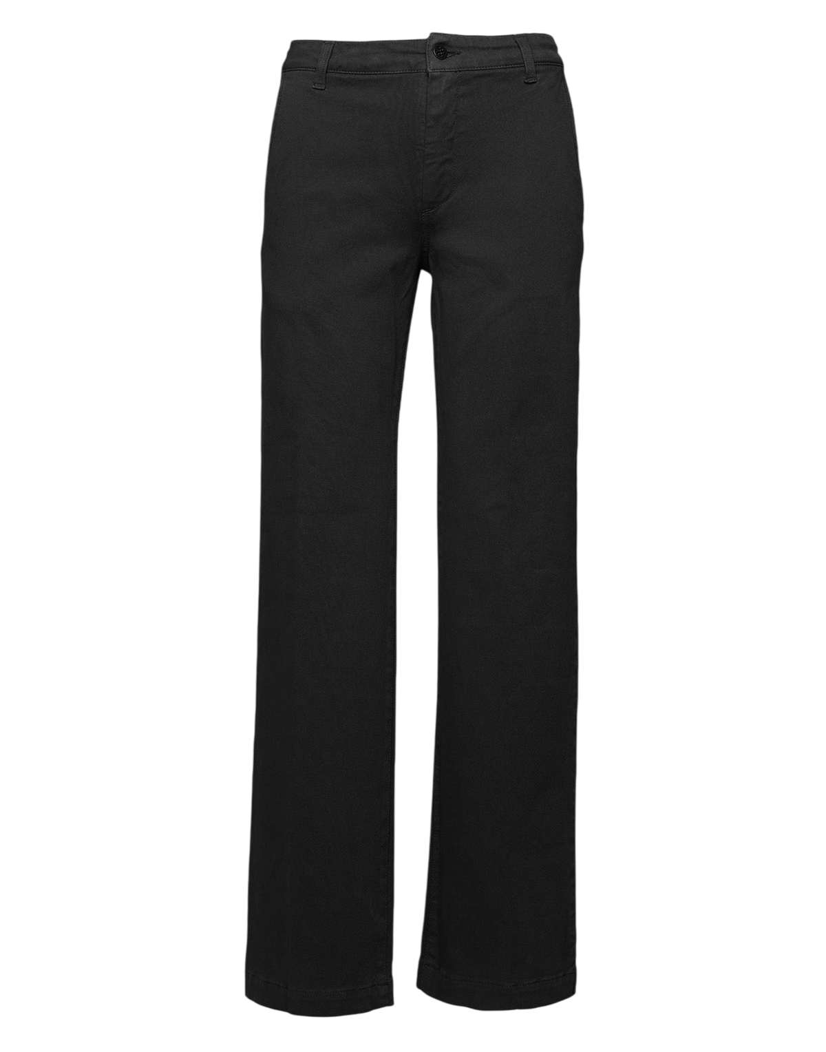 Black Stretch Cotton Drill Palazzo Pants