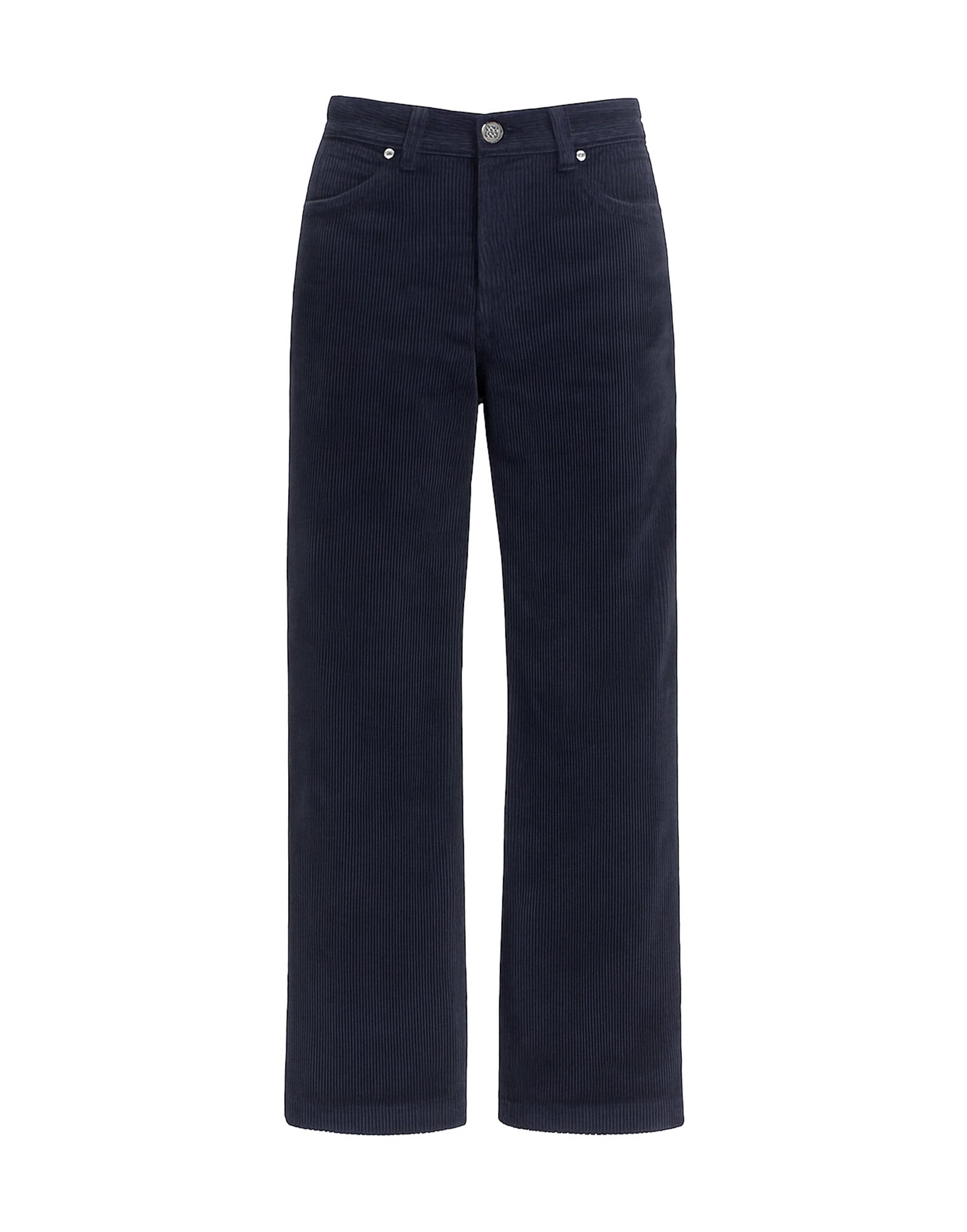 Pantaloni a Palazzo in Velluto 500 Righe Oltremare