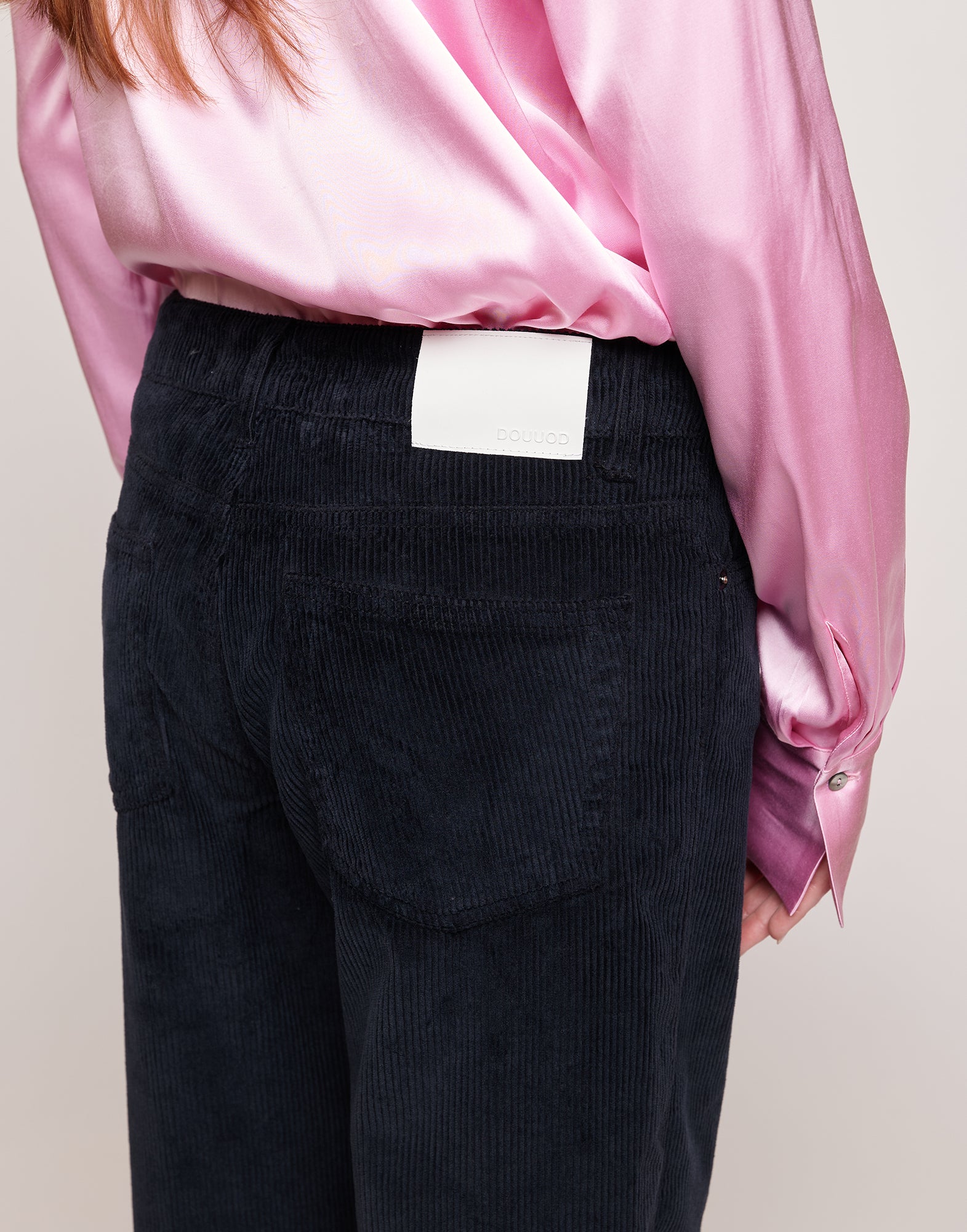 Pantaloni a Palazzo in Velluto 500 Righe Oltremare