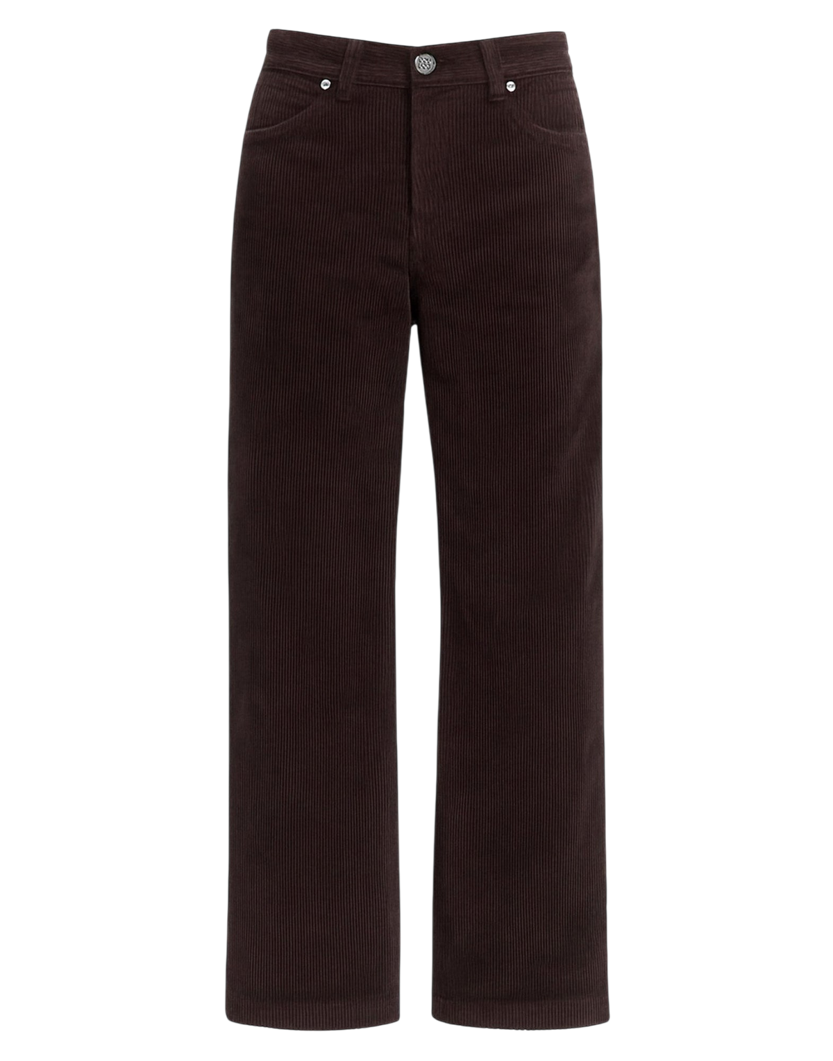 Pantalon palazzo en velours milleraies chocolat
