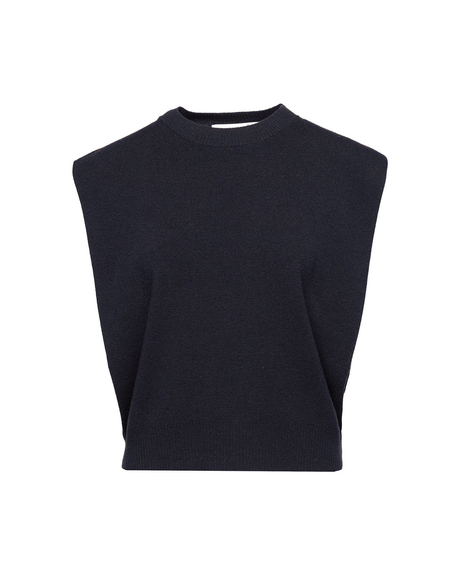 Gilet Girocollo in Lana e Cashmere Oltremare