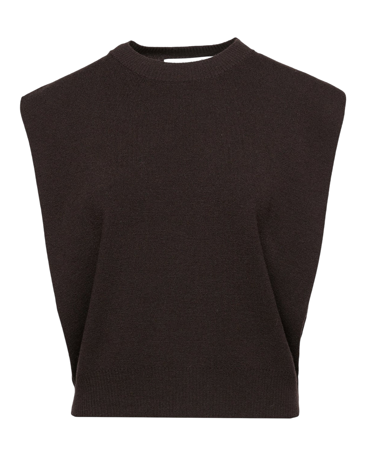 Choco Wool and Cashmere Crew Neck Vest
