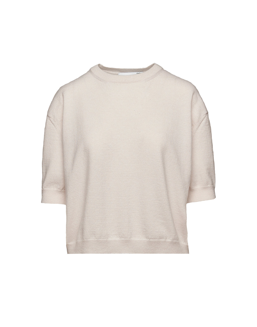 Maglia Boxy Girocollo in Lana e Cashmere Champagne
