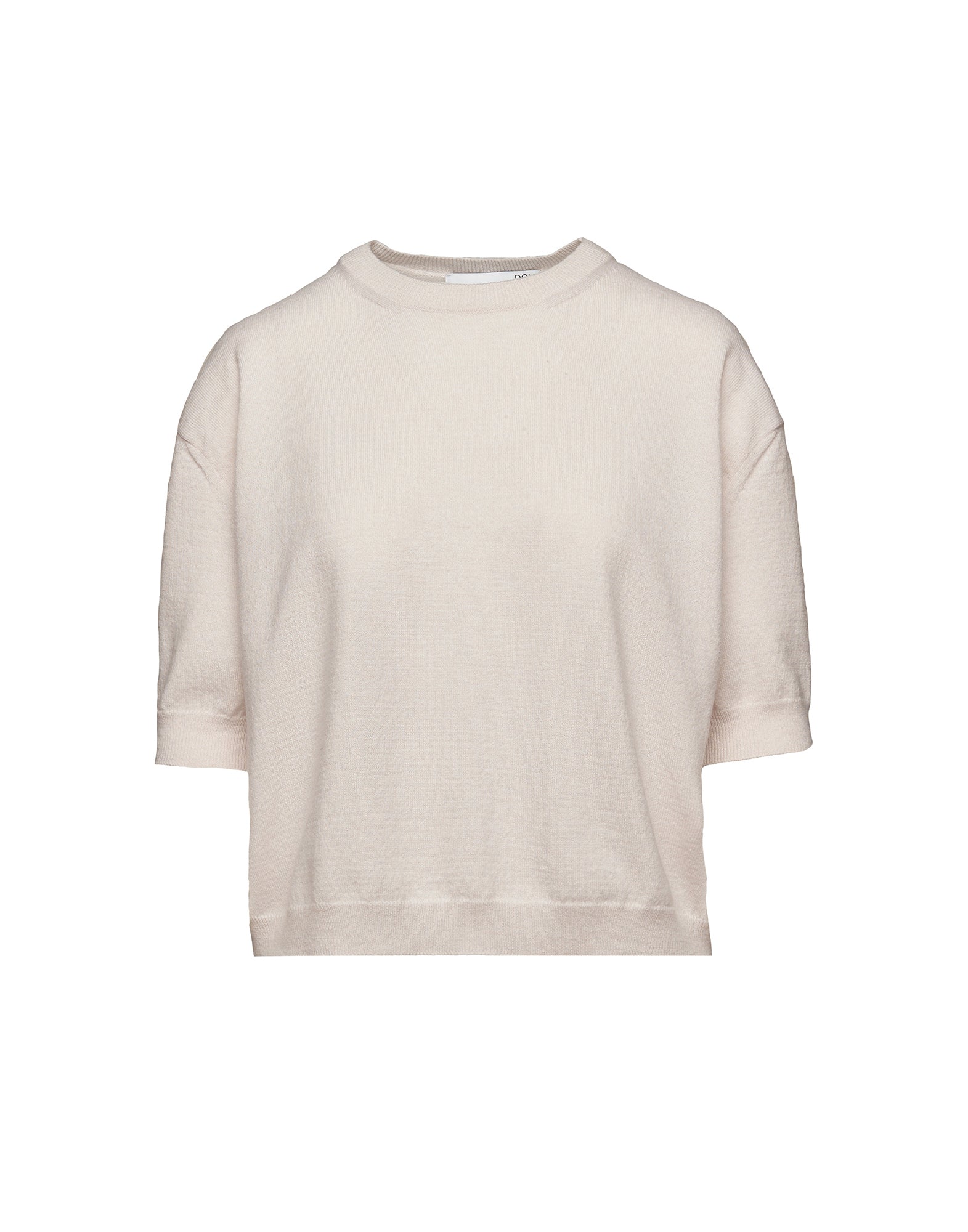 Maglia Boxy Girocollo in Lana e Cashmere Champagne