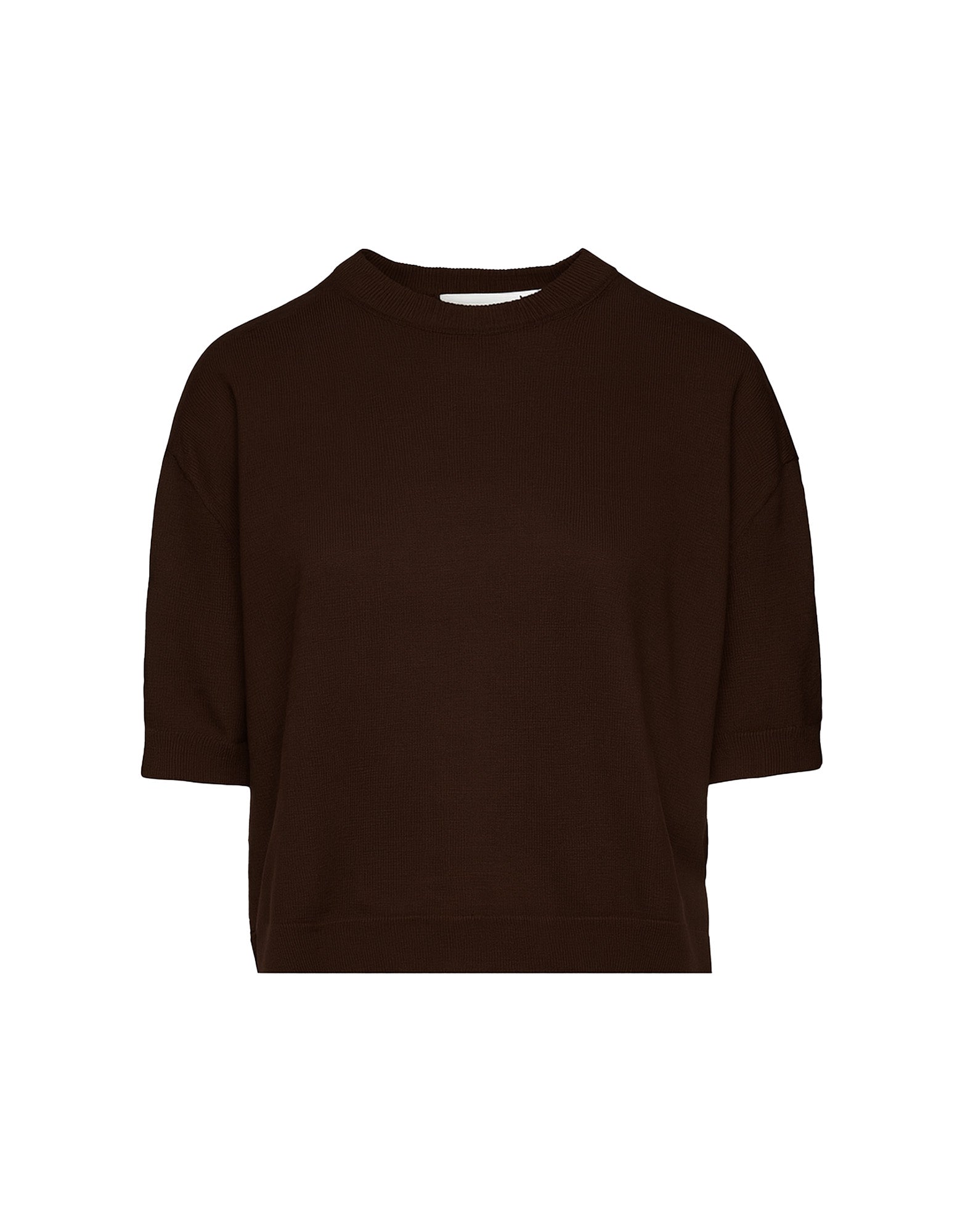 Maglia Boxy Girocollo in Lana e Cashmere Ciocco