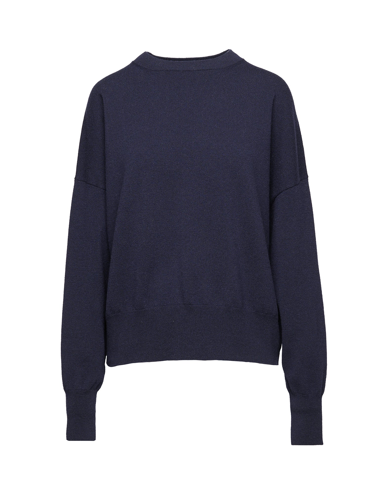 Maglione Kimono Girocollo in Lana e Cashmere Oltremare