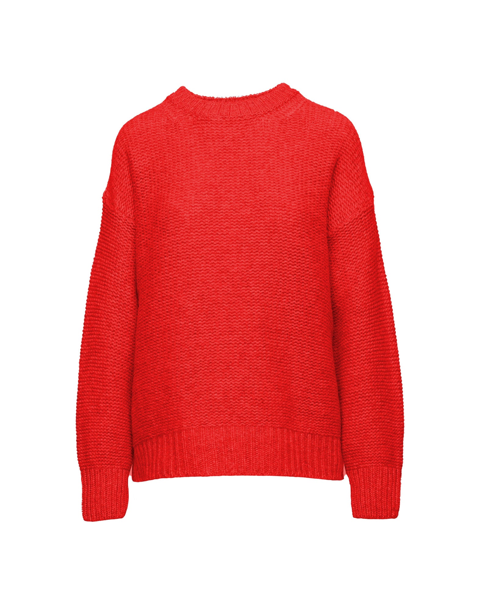 Maglione Girocollo in Lana e Cashmere Lacca