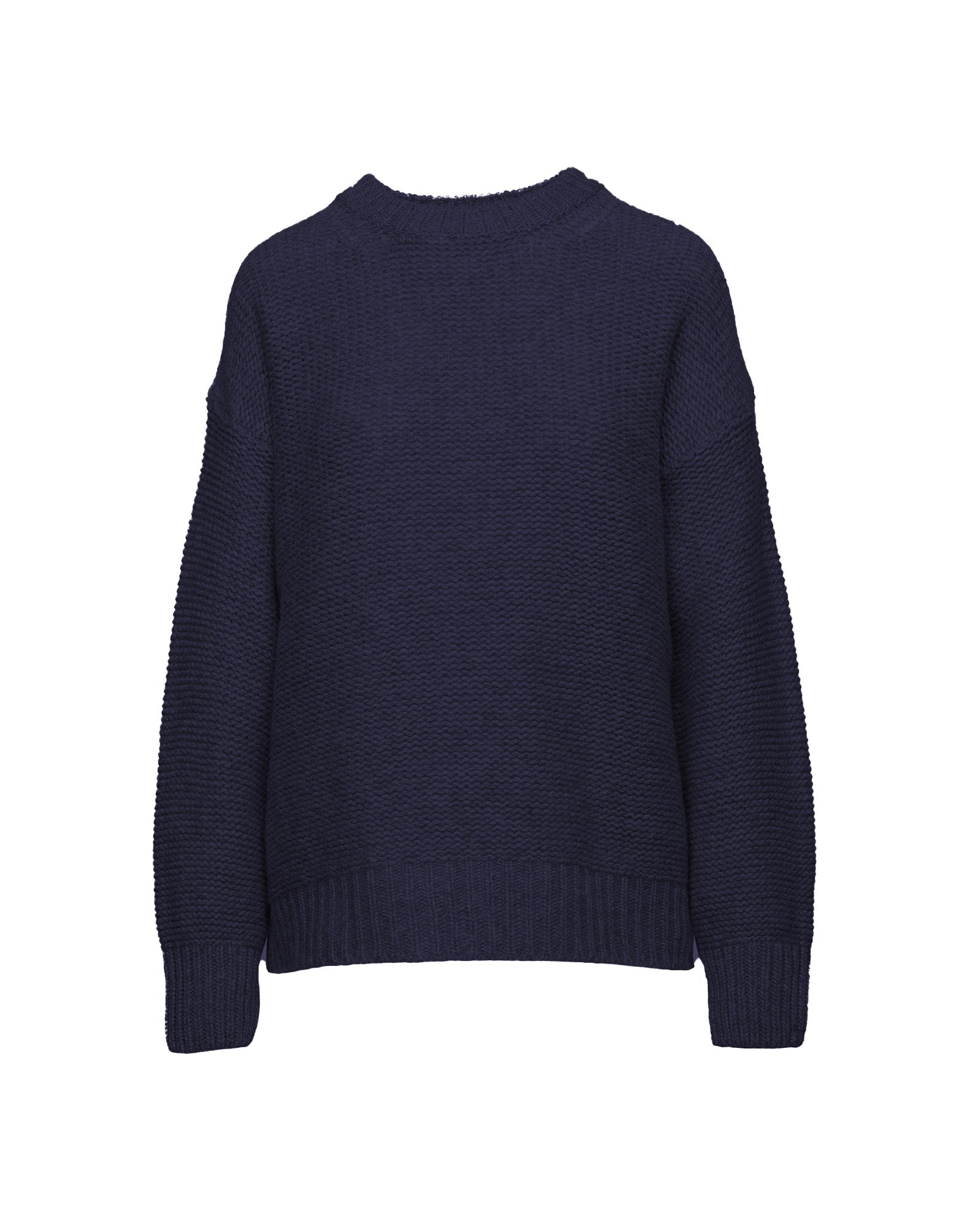 Maglione Girocollo in Lana e Cashmere Oltremare