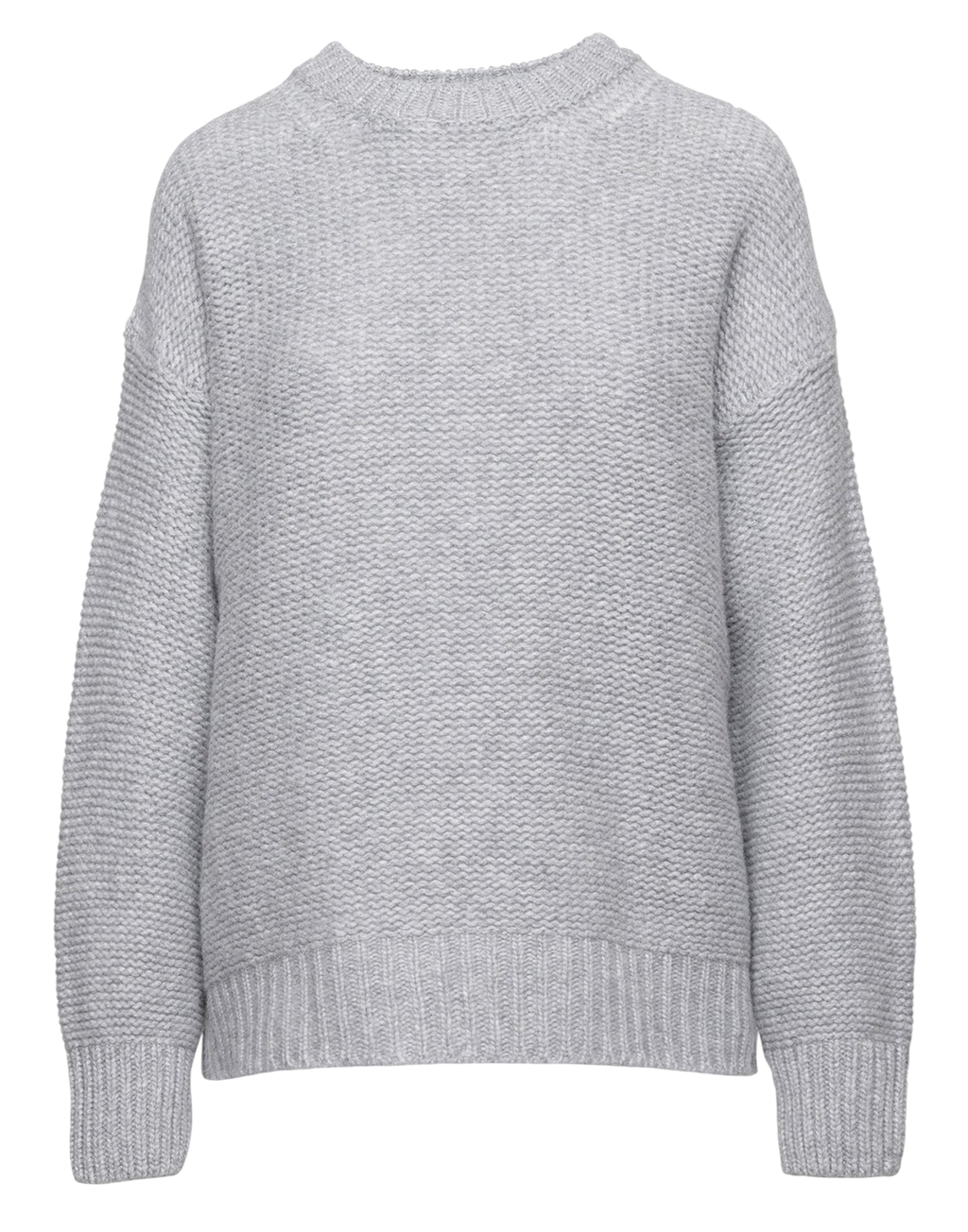 Pull ras du cou en laine et cachemire gris clair