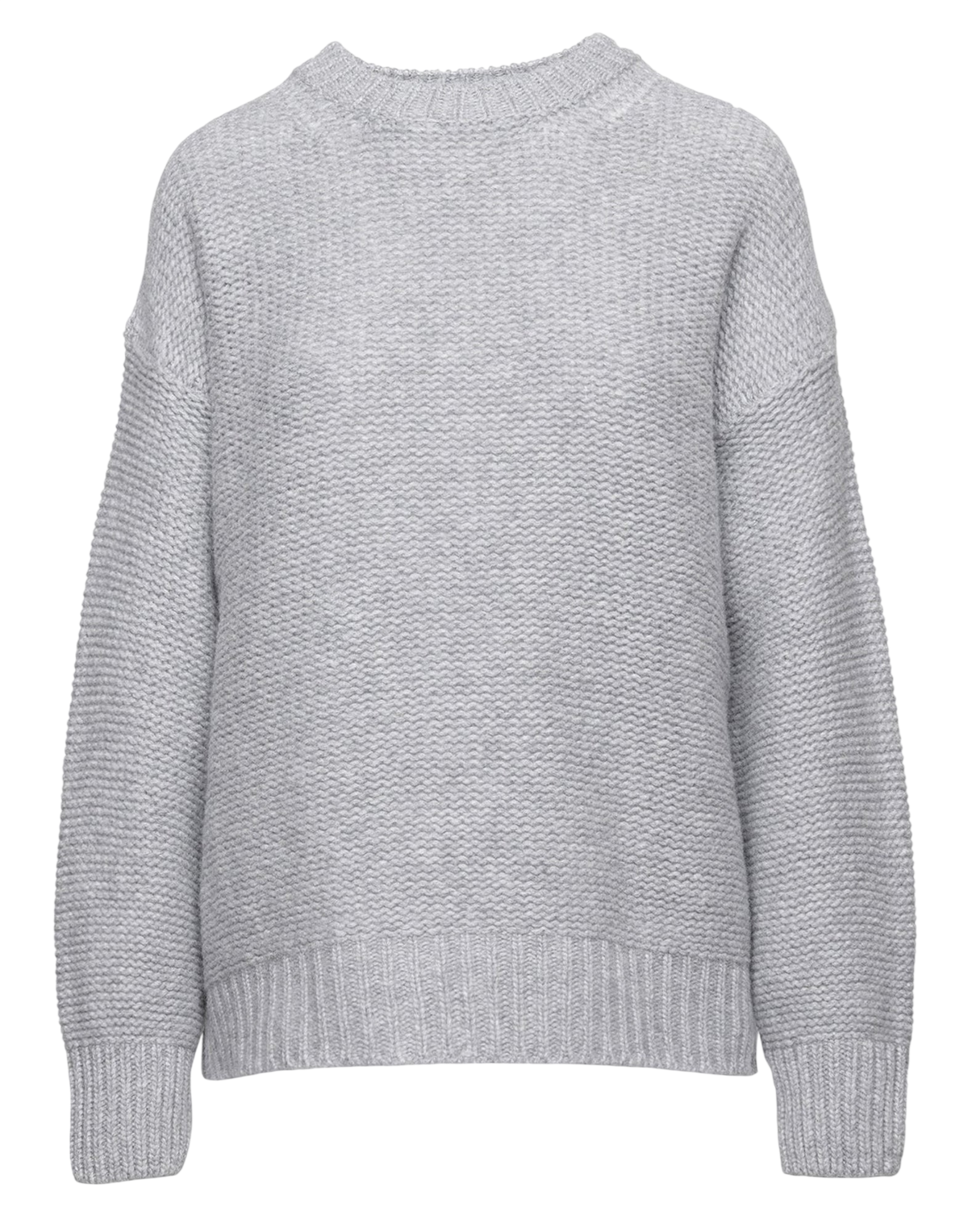 Light Grey Wool and Cashmere Crew Neck Sweater