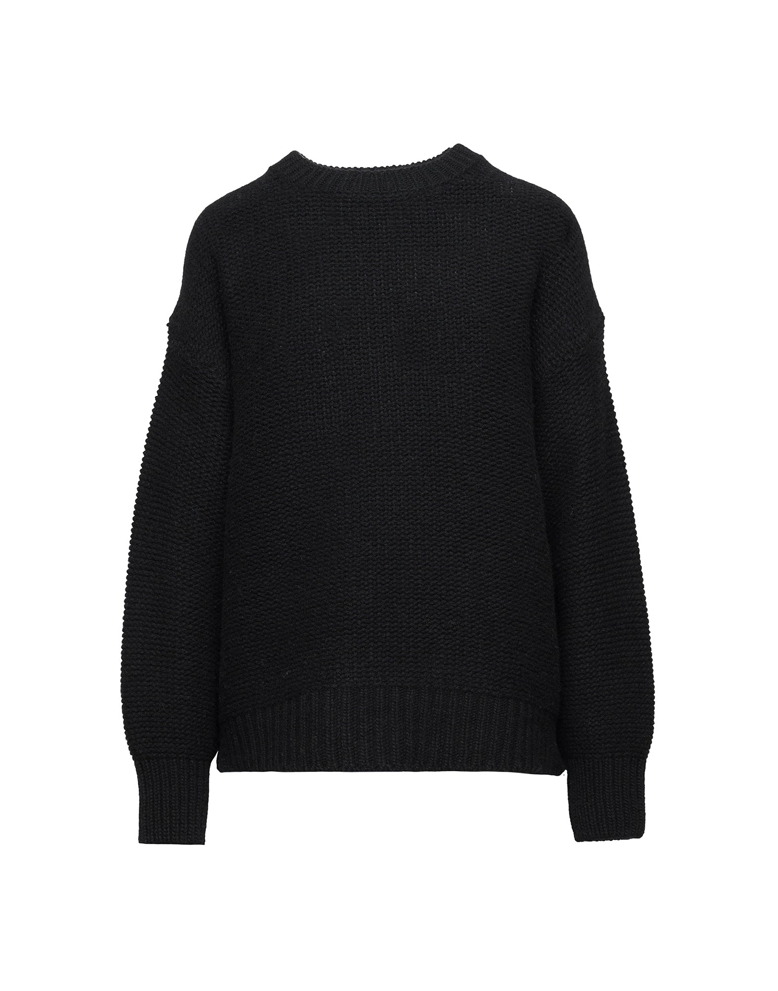 Maglione Girocollo in Lana e Cashmere Nero