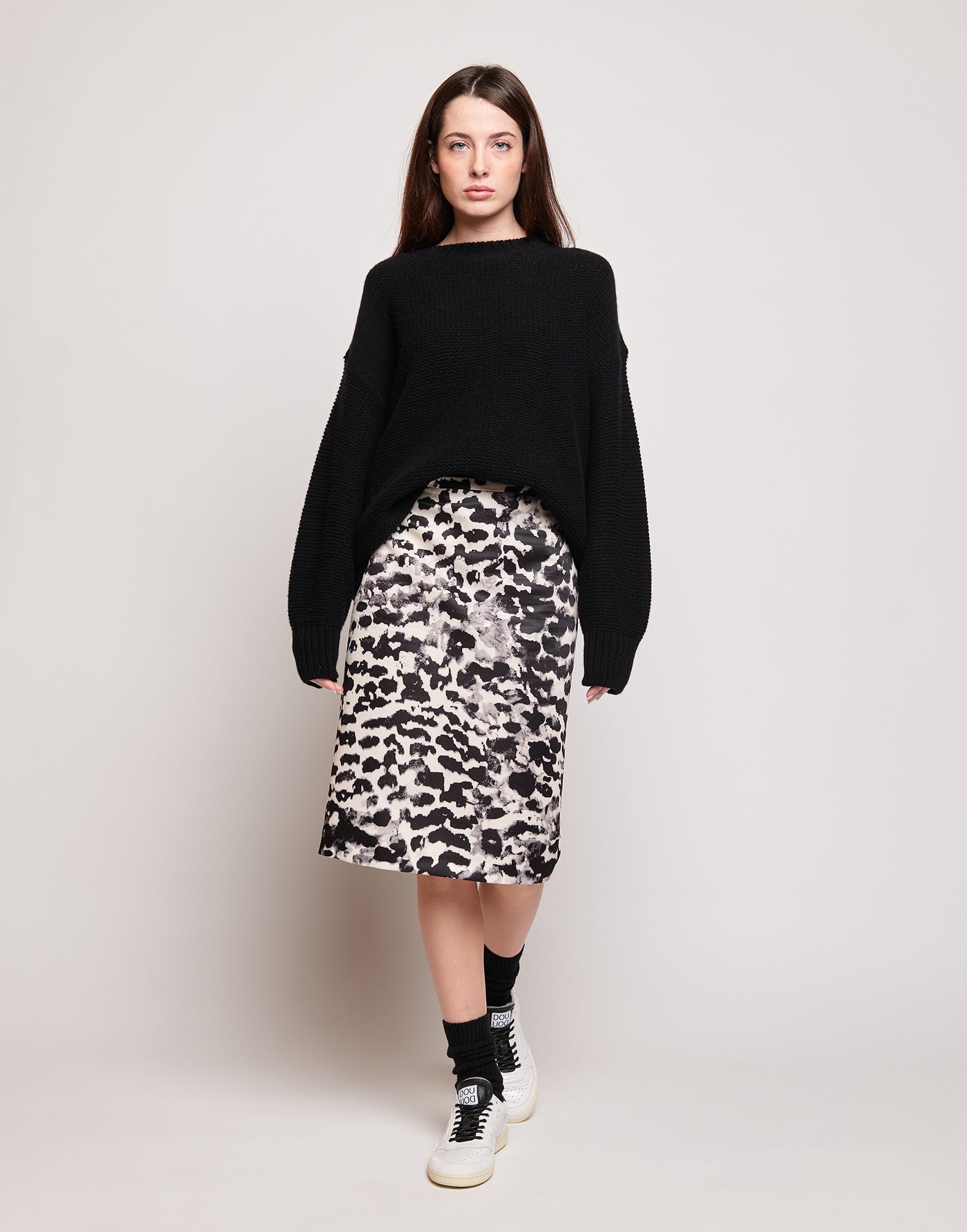 Maglione Girocollo in Lana e Cashmere Nero