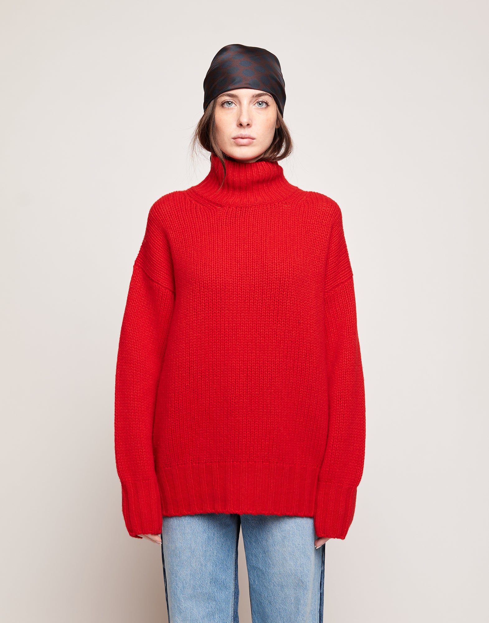 Maglione Dolcevita in Lana e Cashmere Lacca