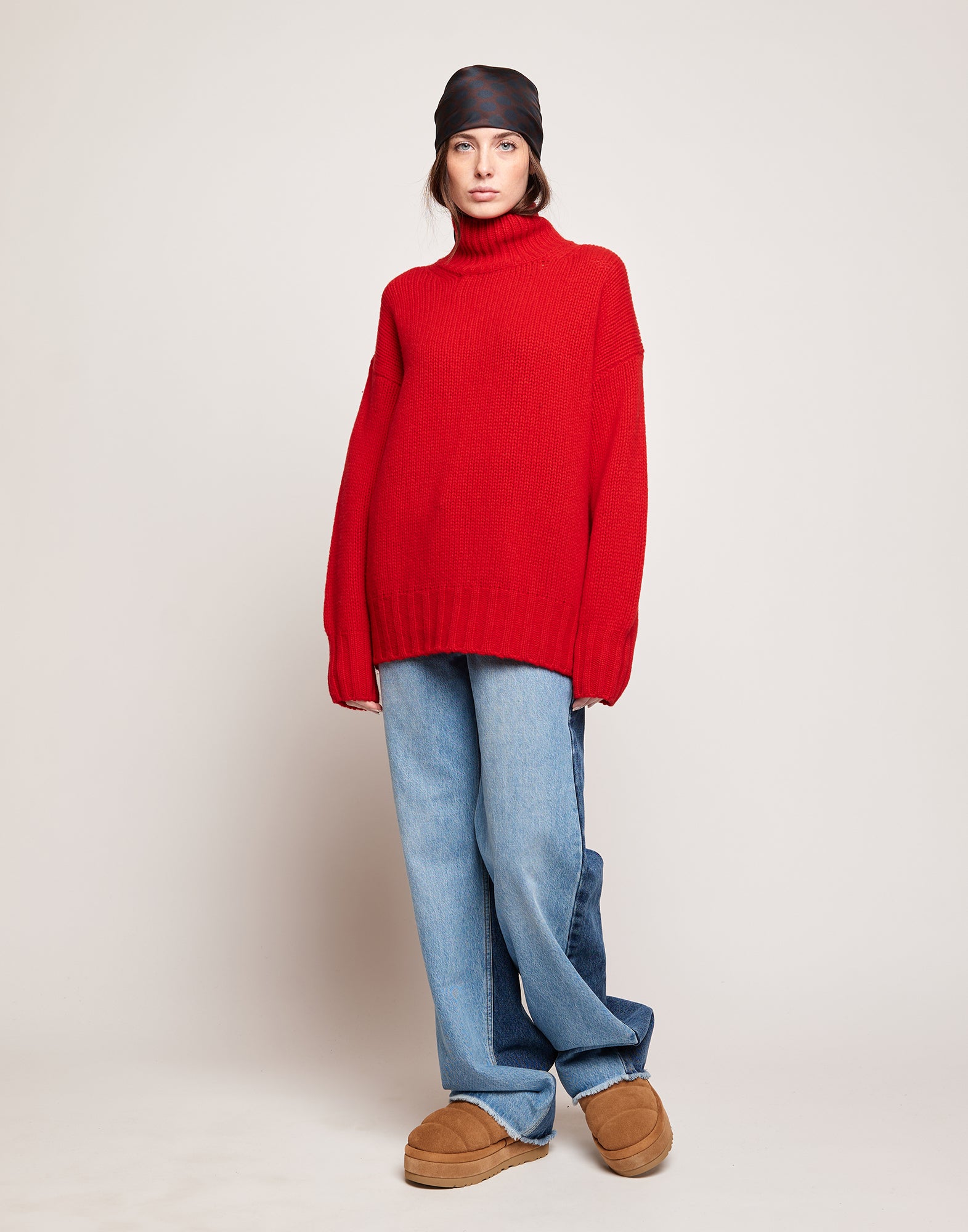 Maglione Dolcevita in Lana e Cashmere Lacca