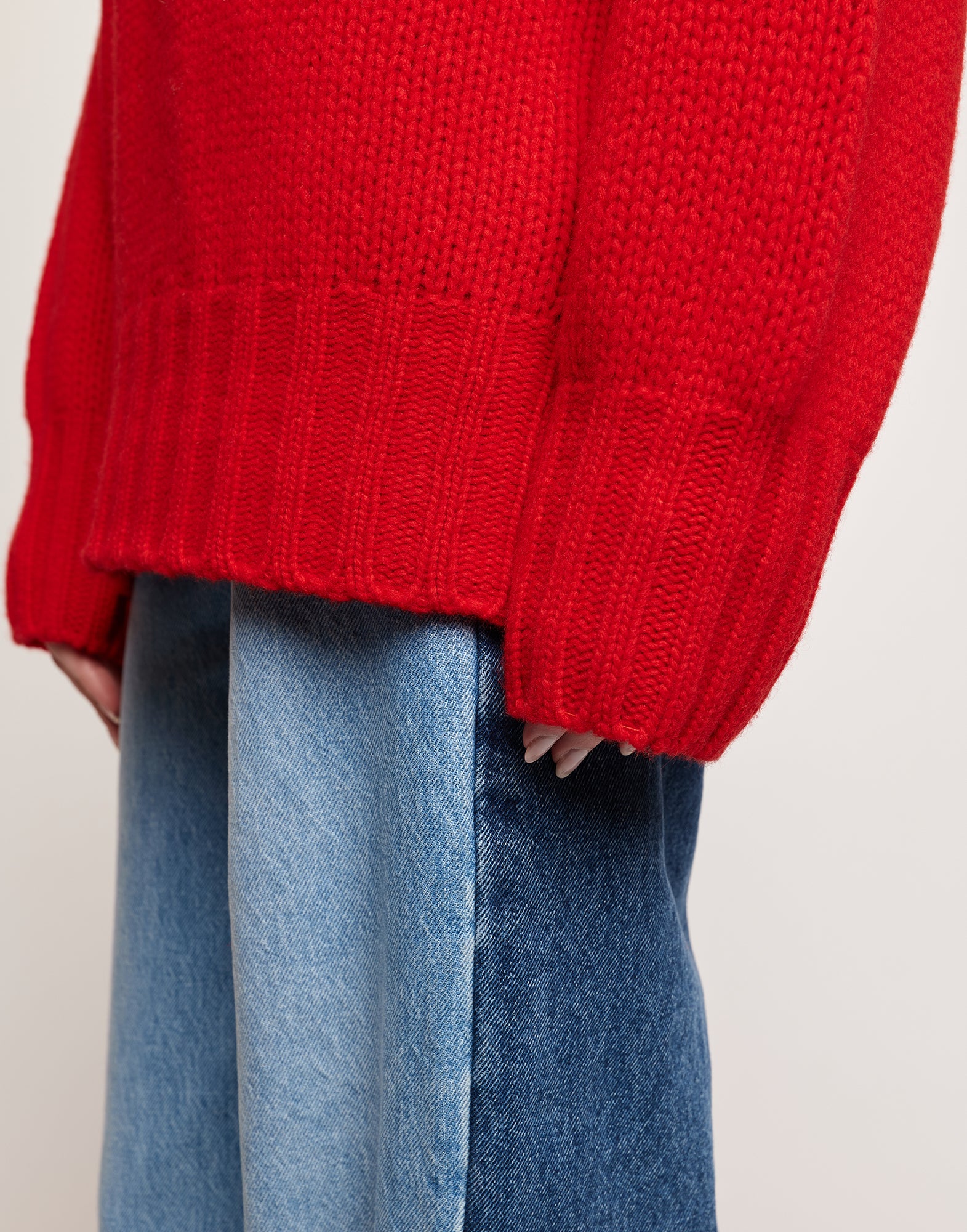 Maglione Dolcevita in Lana e Cashmere Lacca