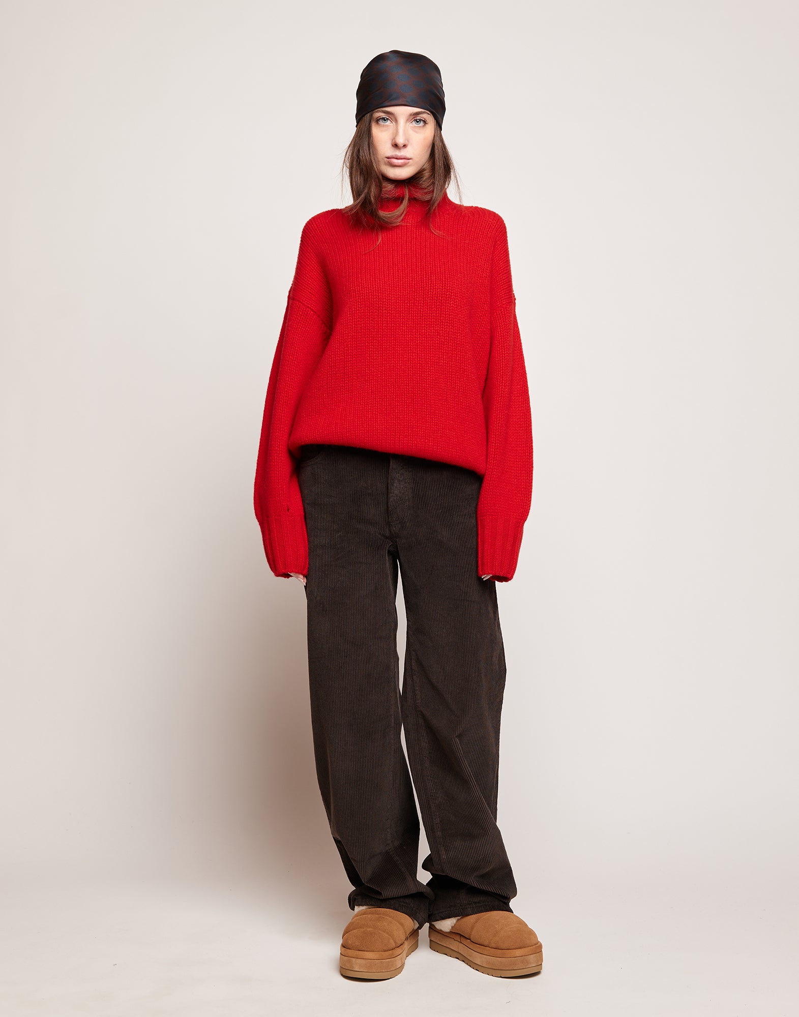 Maglione Dolcevita in Lana e Cashmere Lacca