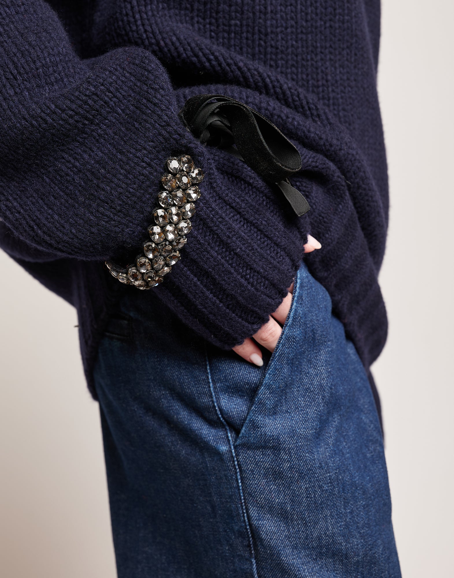 Maglione Dolcevita in Lana e Cashmere Oltremare
