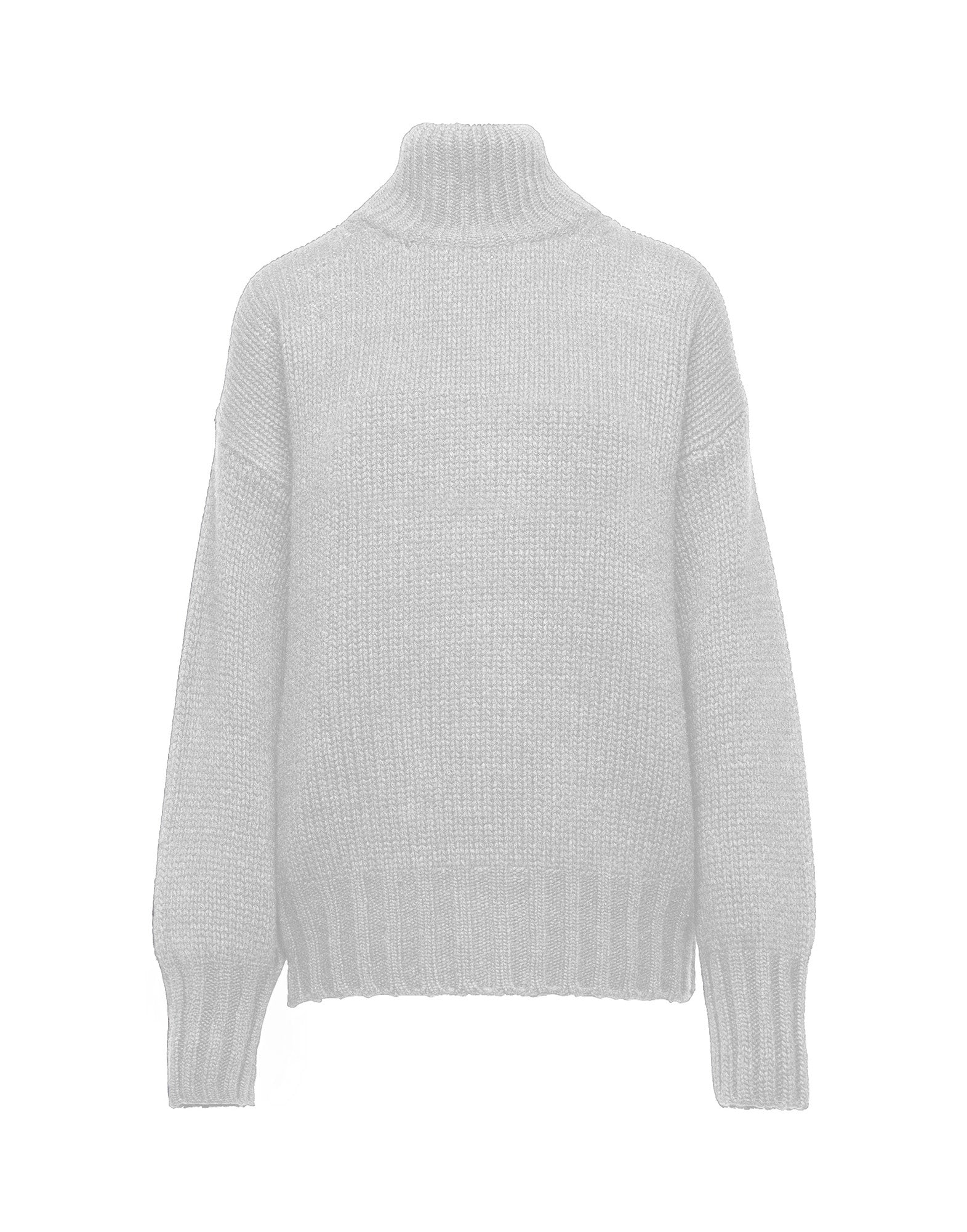 Maglione Dolcevita in Lana e Cashmere Grigio Chiaro