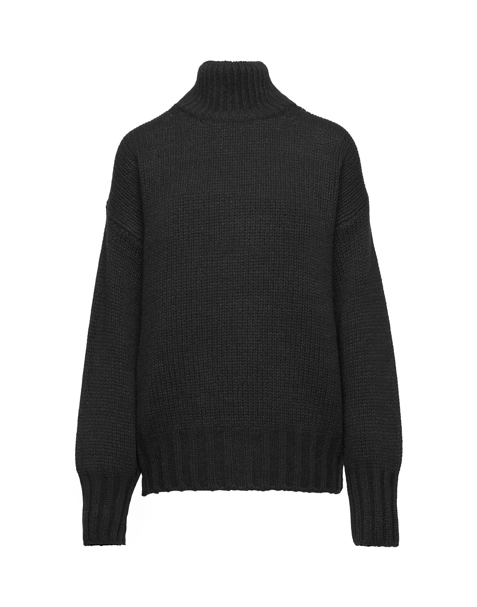 Maglione Dolcevita in Lana e Cashmere Nero