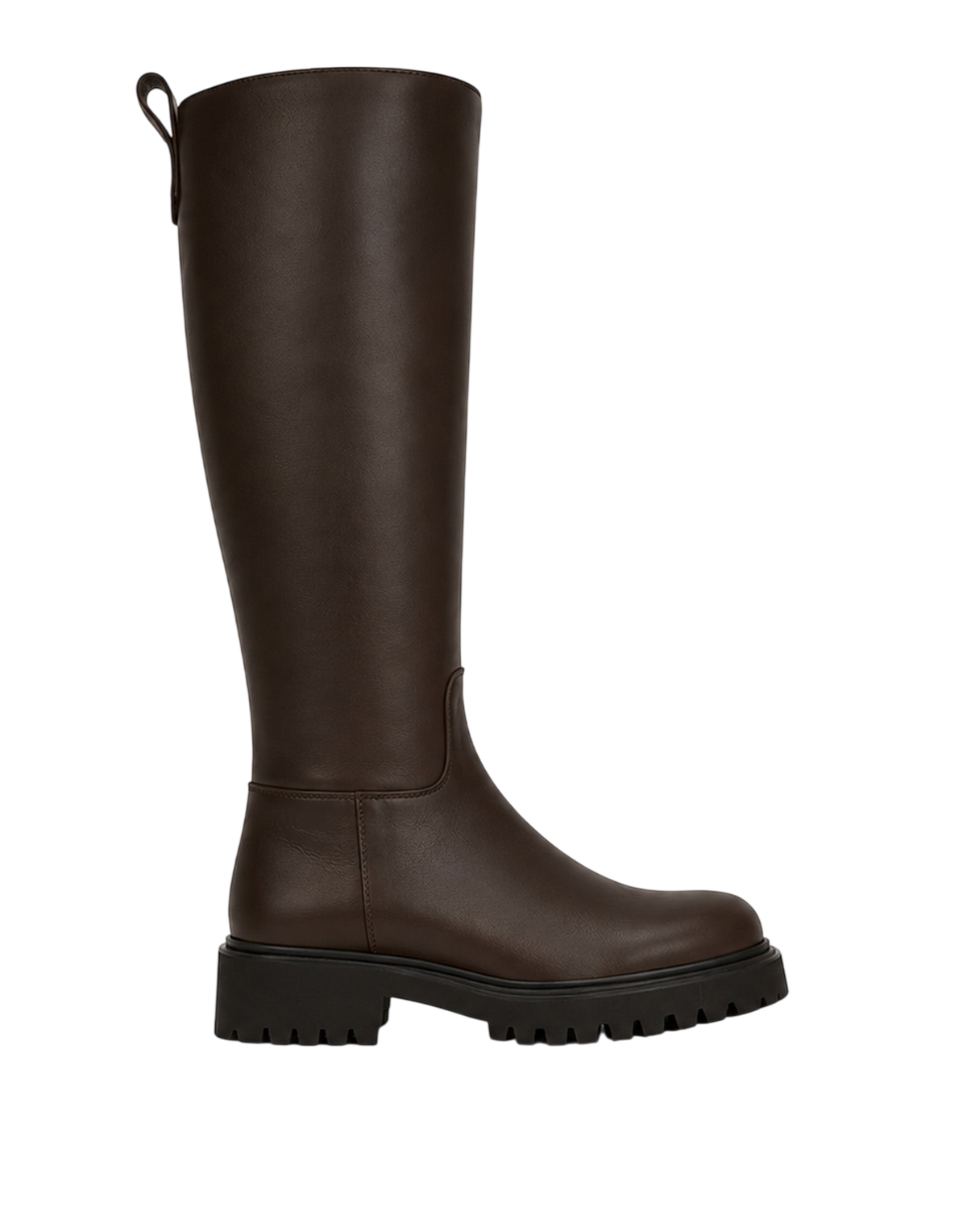Botte haute en cuir à semelle crantée Ebony