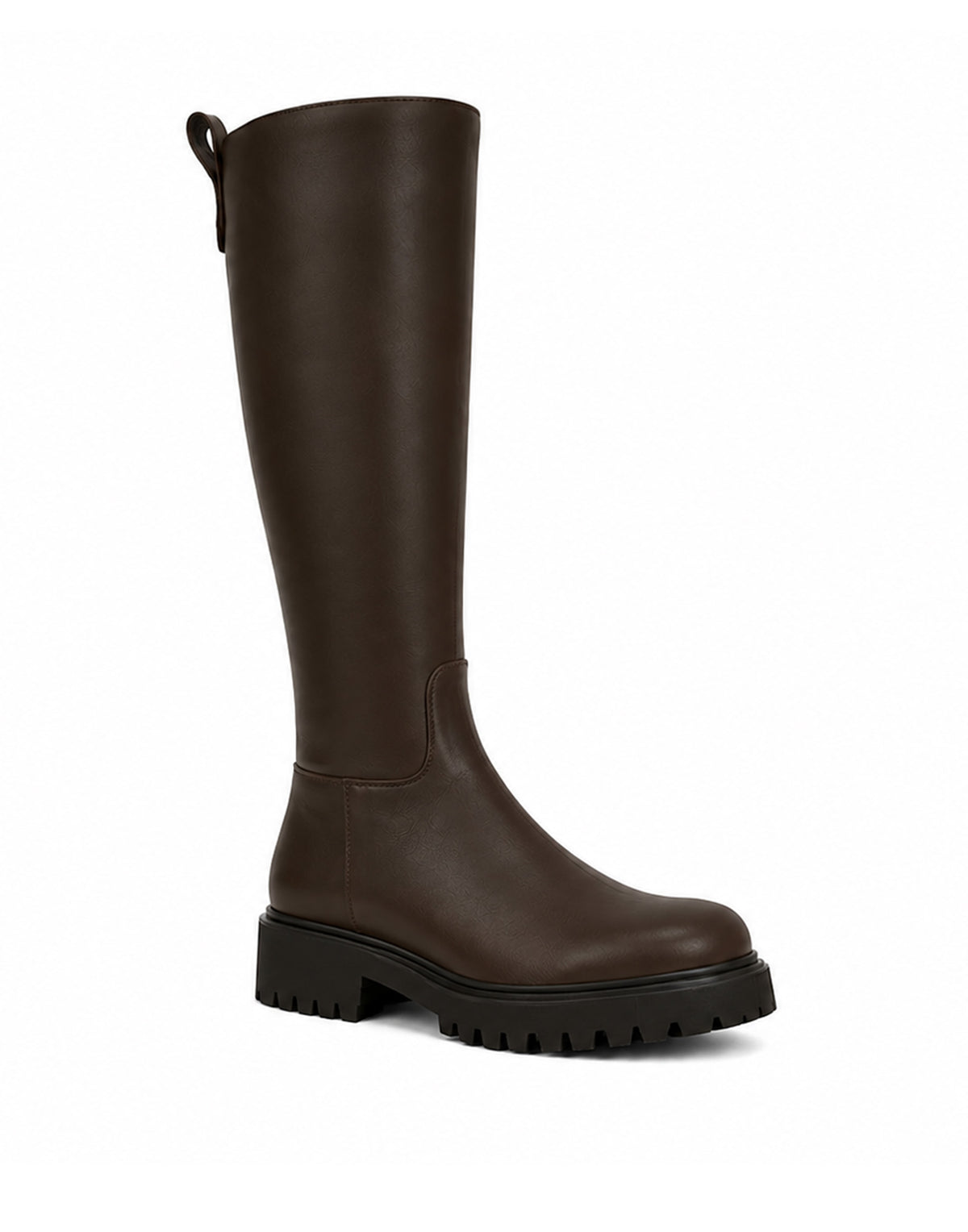 Botte haute en cuir à semelle crantée Ebony