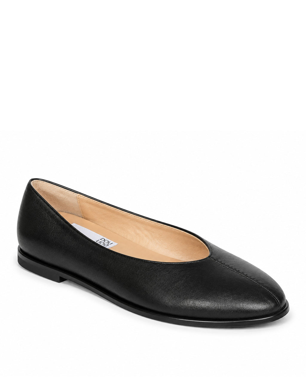 Ballerina Fondo Cuoio in Pelle Nera