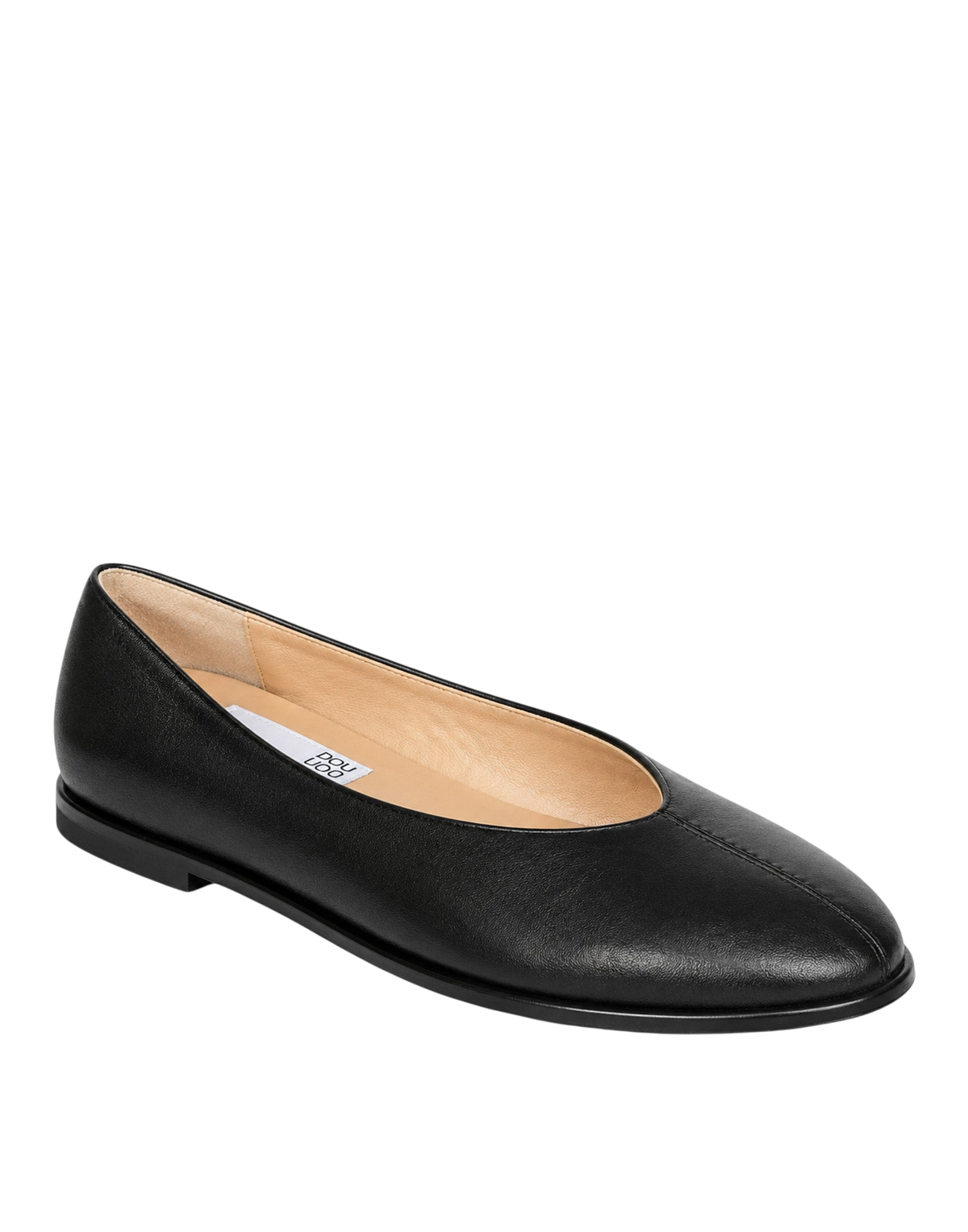 Ballerina Fondo Cuoio in Pelle Nera