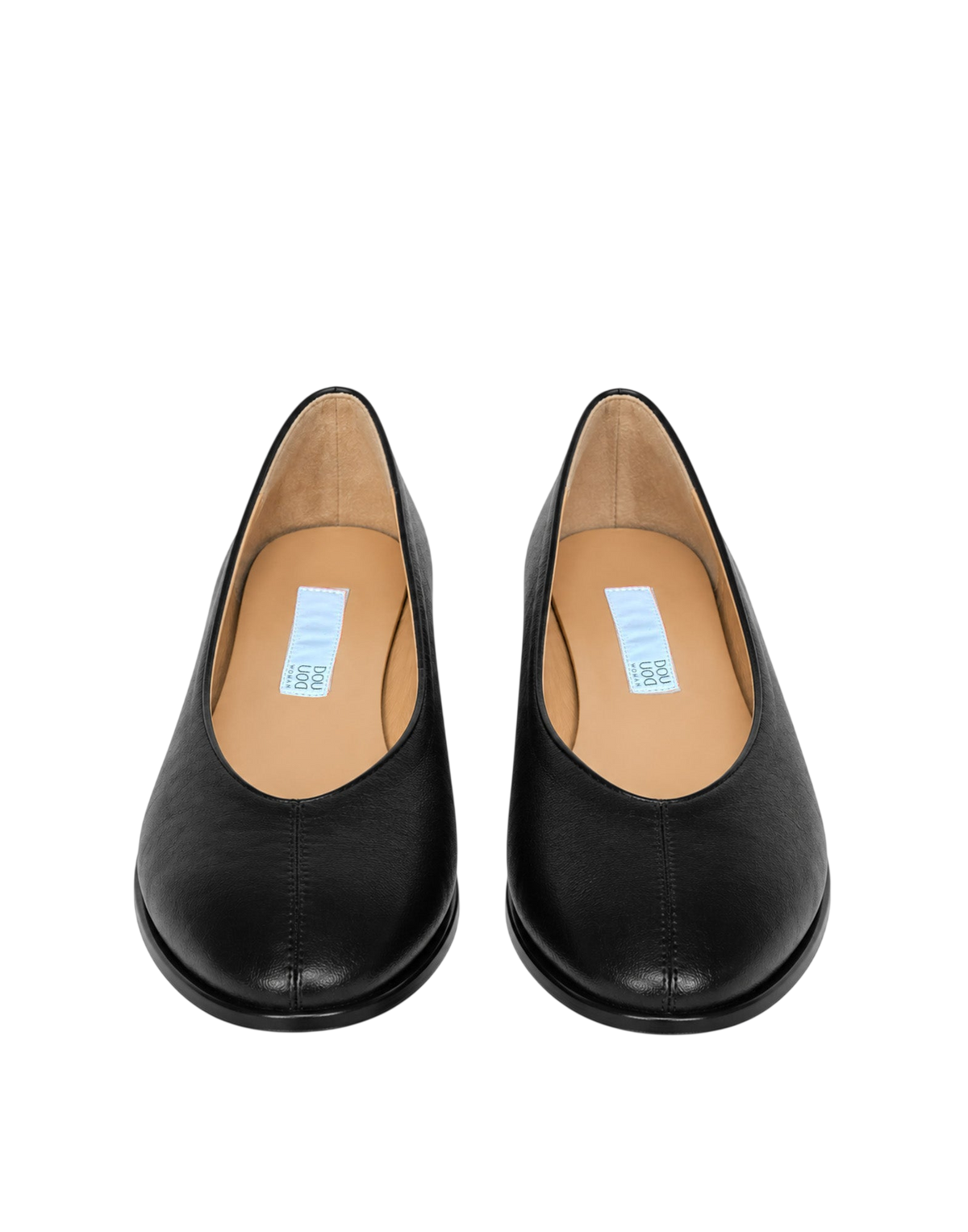Ballerina Fondo Cuoio in Pelle Nera