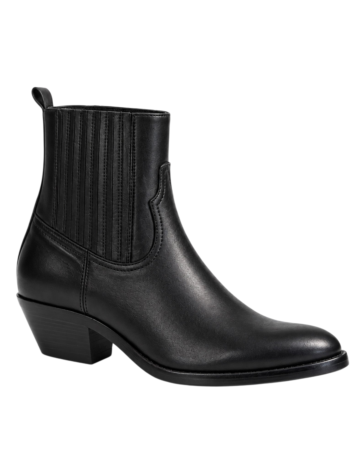 Stivaletti Texani in Pelle di Vitello Glam Nero