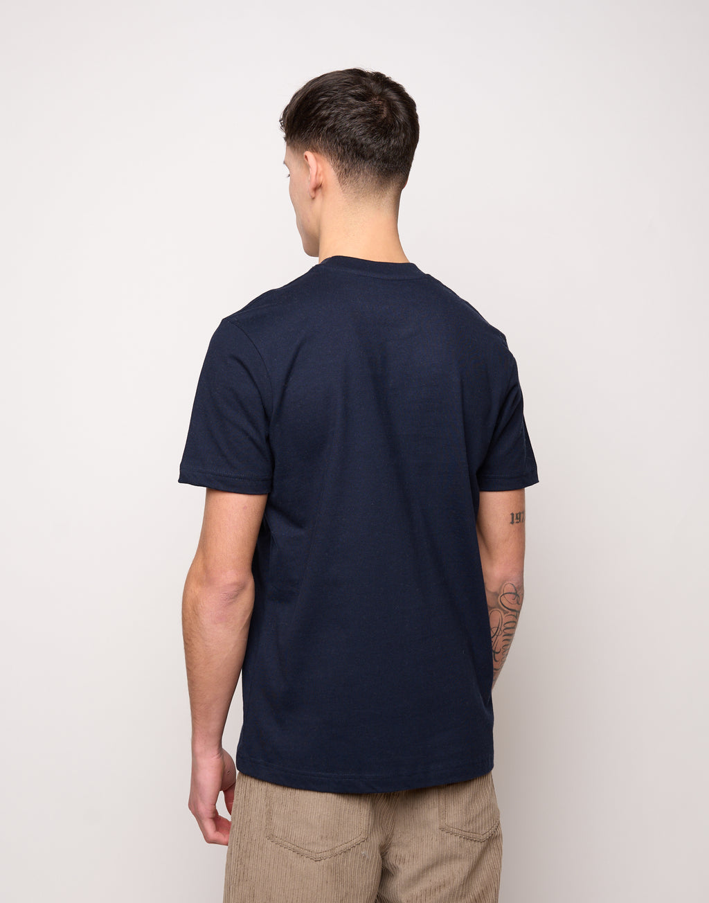 T-shirt in Jersey di Cotone Stampa "Carry On" Navy