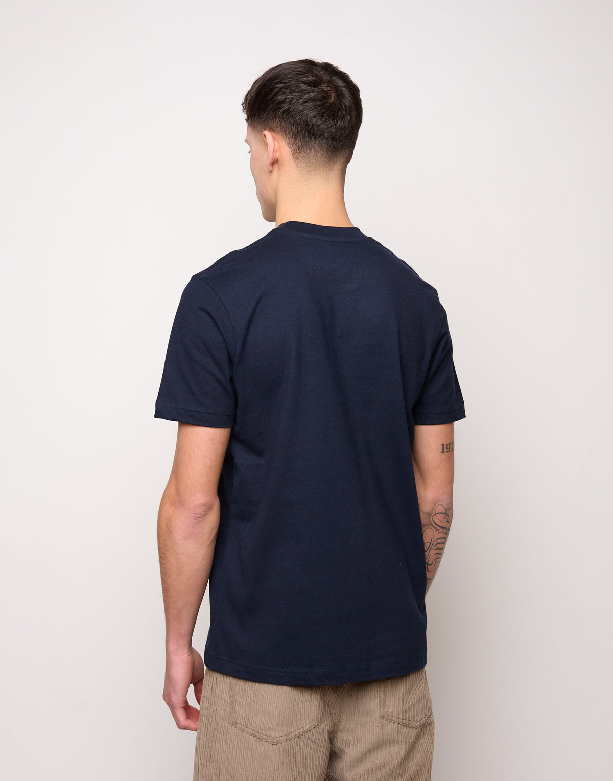 T-shirt in Jersey di Cotone Stampa "Carry On" Navy