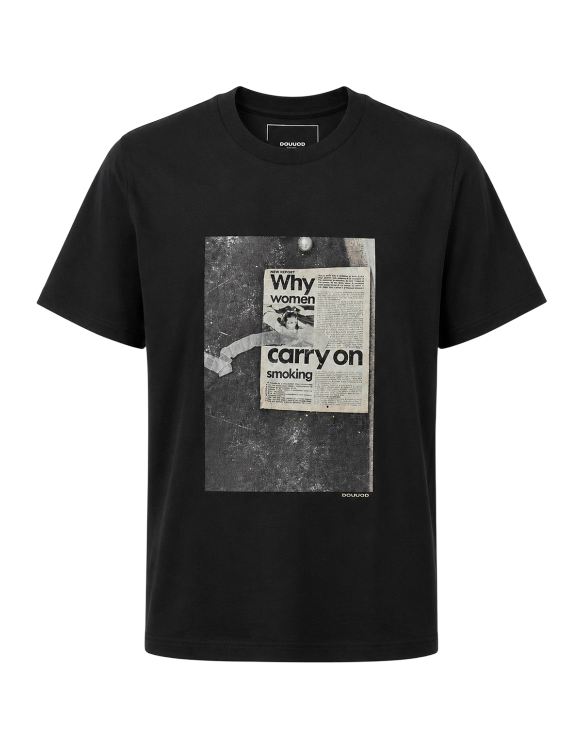 T-shirt en jersey de coton imprimé "Carry On" gris foncé