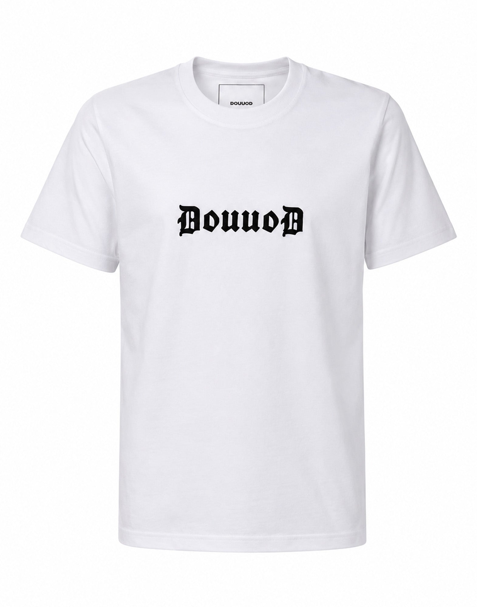 T-shirt in Jersey di Cotone Logo Gotic Bianco