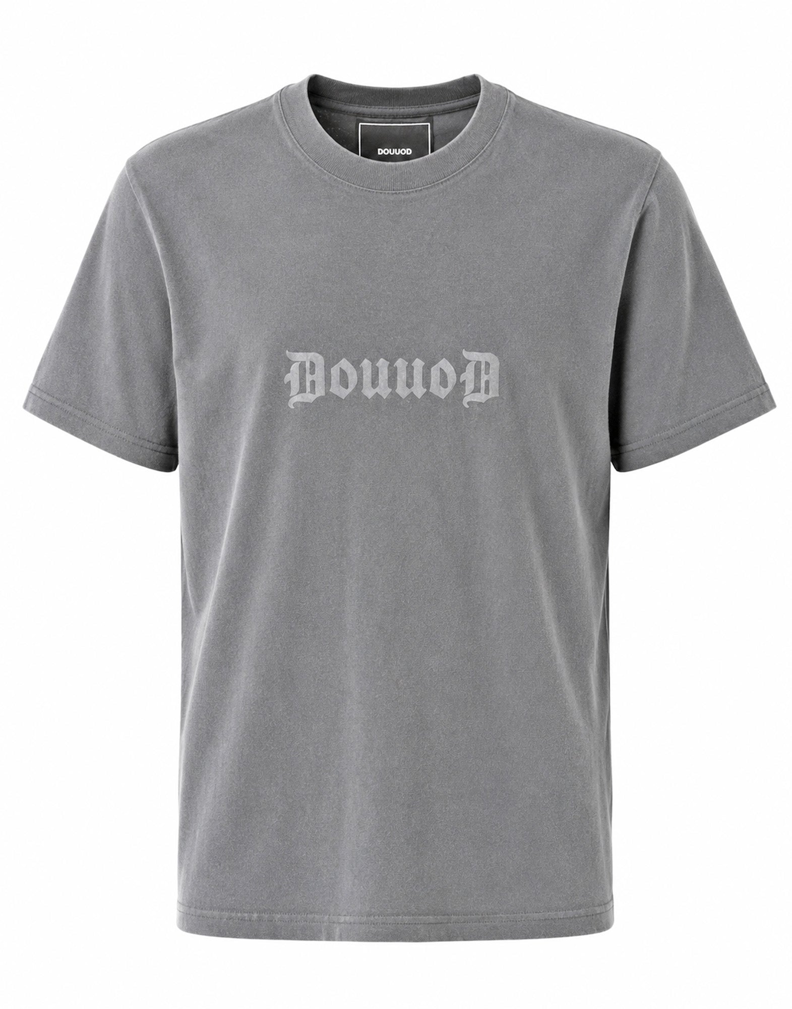 T-shirt in Jersey di Cotone Logo Gotic Dark Grey