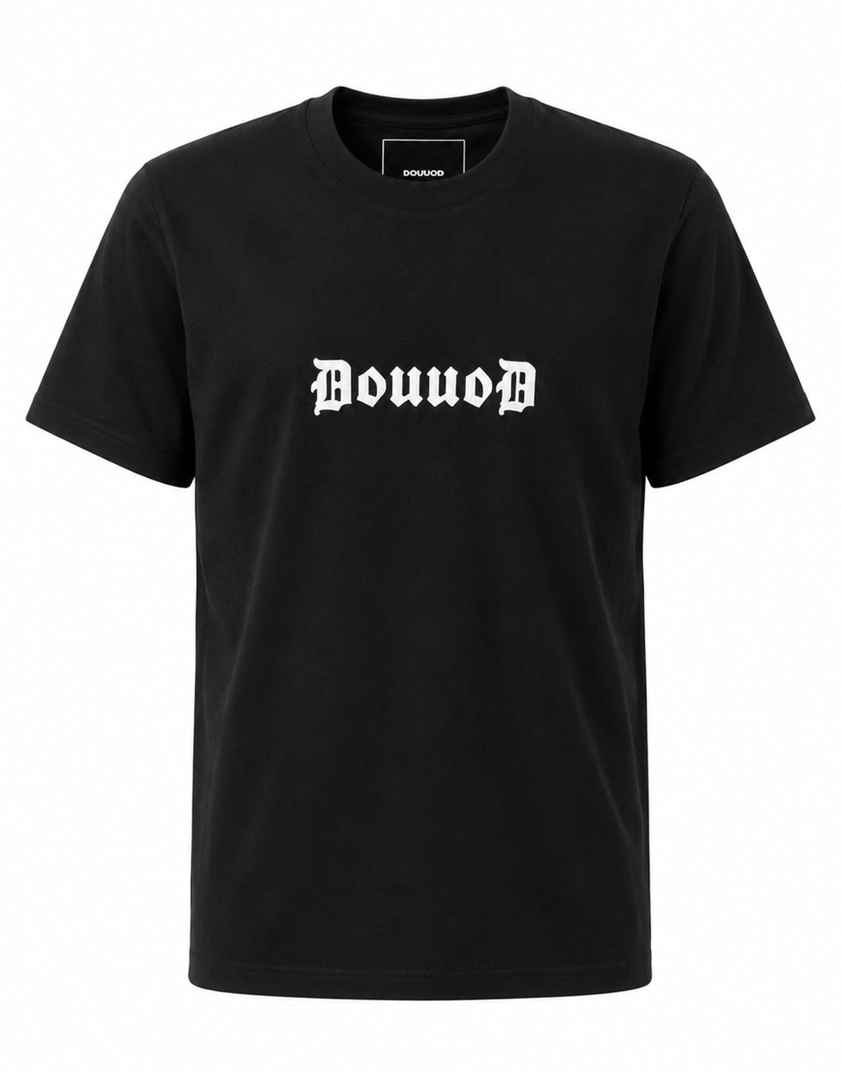 T-shirt in Jersey di Cotone Logo Gotic Nero
