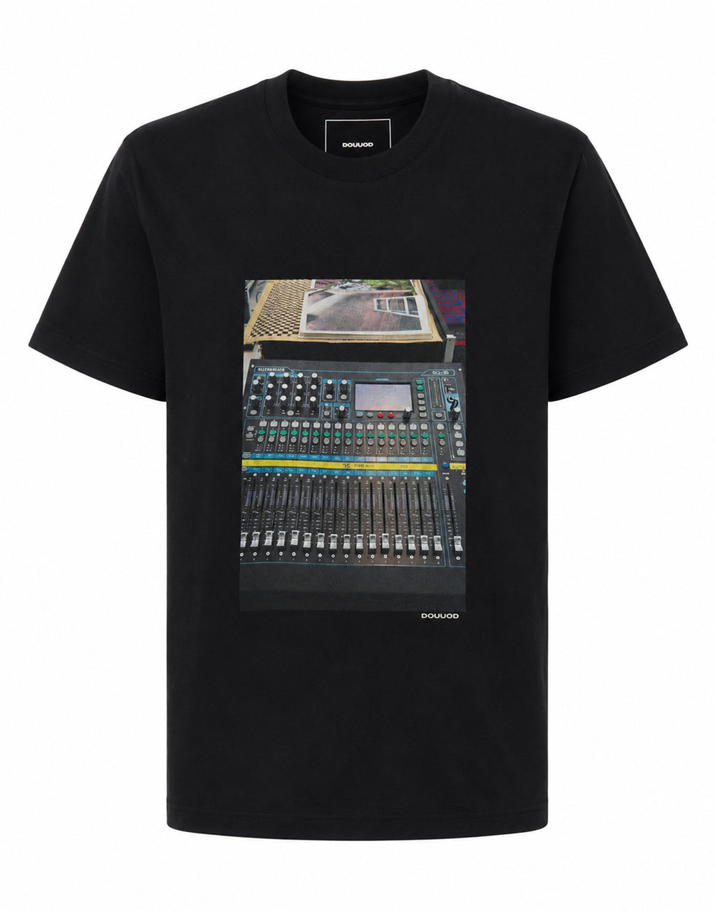 T-shirt in Jersey di Cotone Stampa "Mixer" Navy