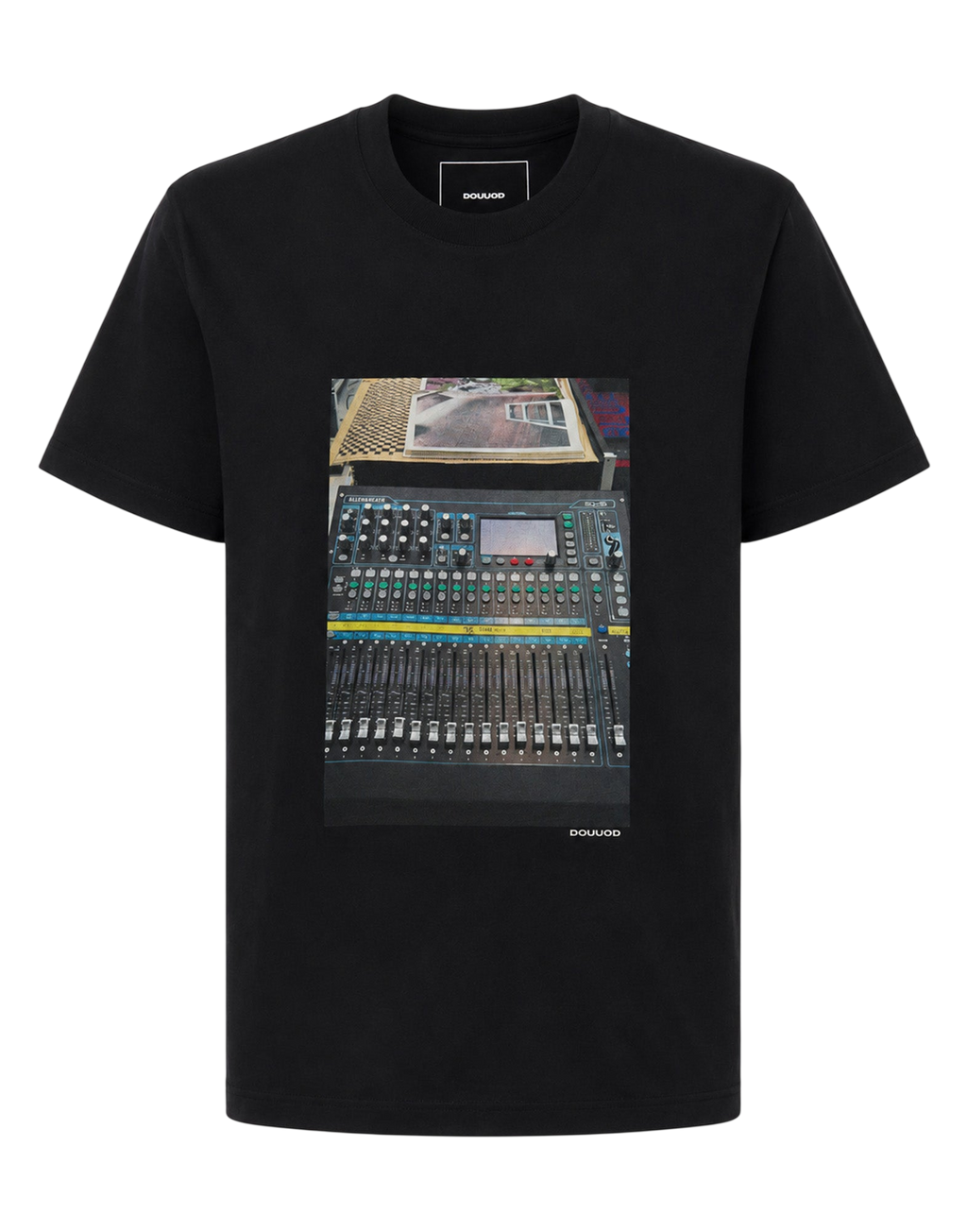 "Mixer" Print Cotton Jersey T-Shirt Navy