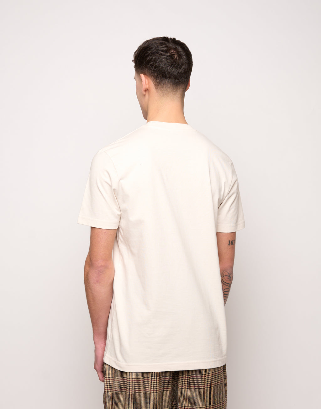 T-shirt in Jersey di Cotone Stampa "Travi" Burro
